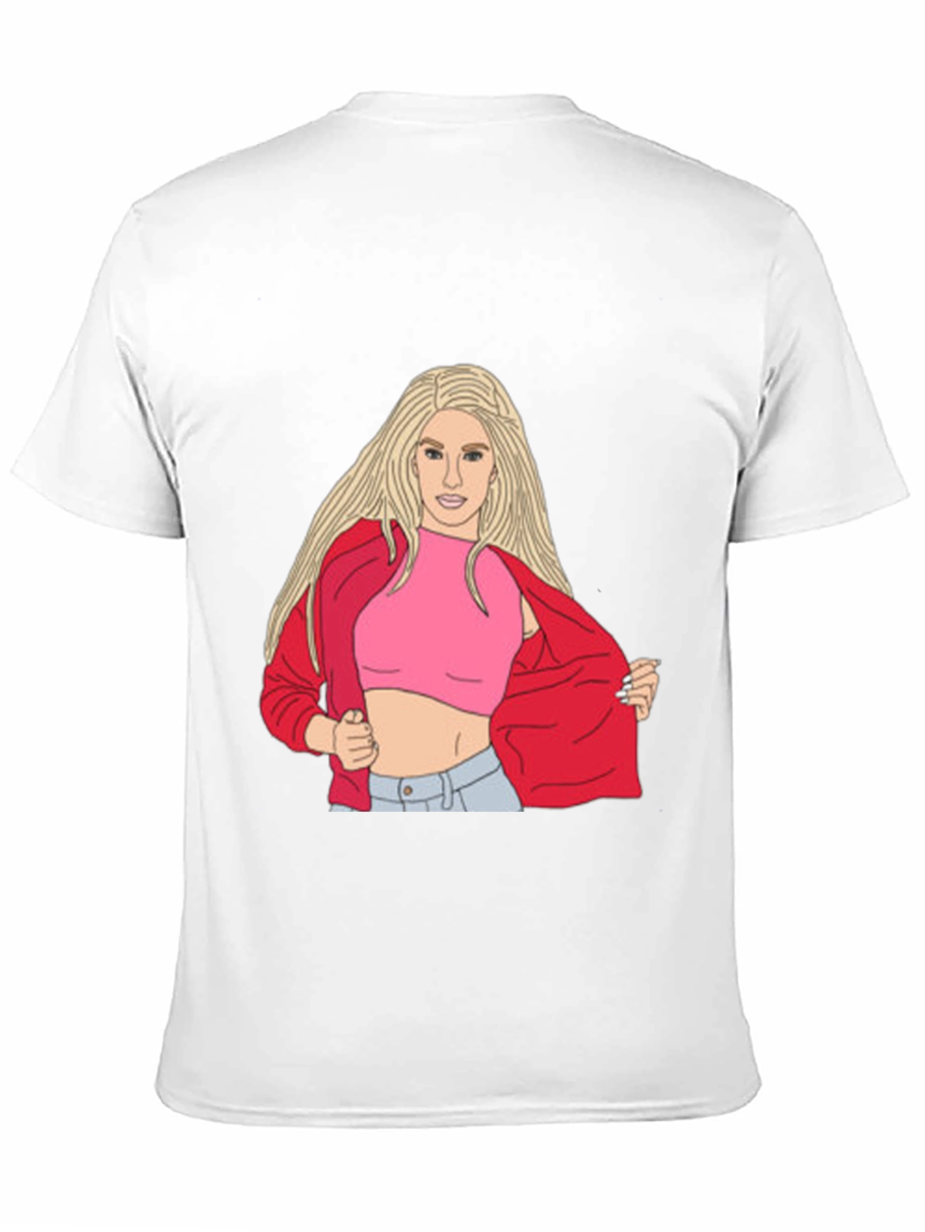 Illustrated Woman Graphic Black T-Shirt
