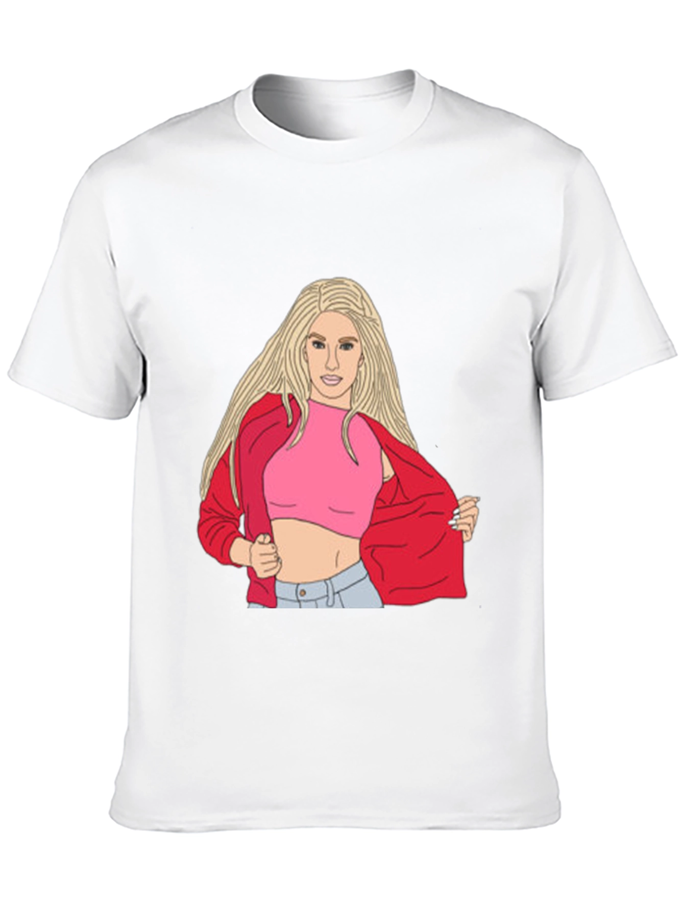 Illustrated Woman Graphic Black T-Shirt