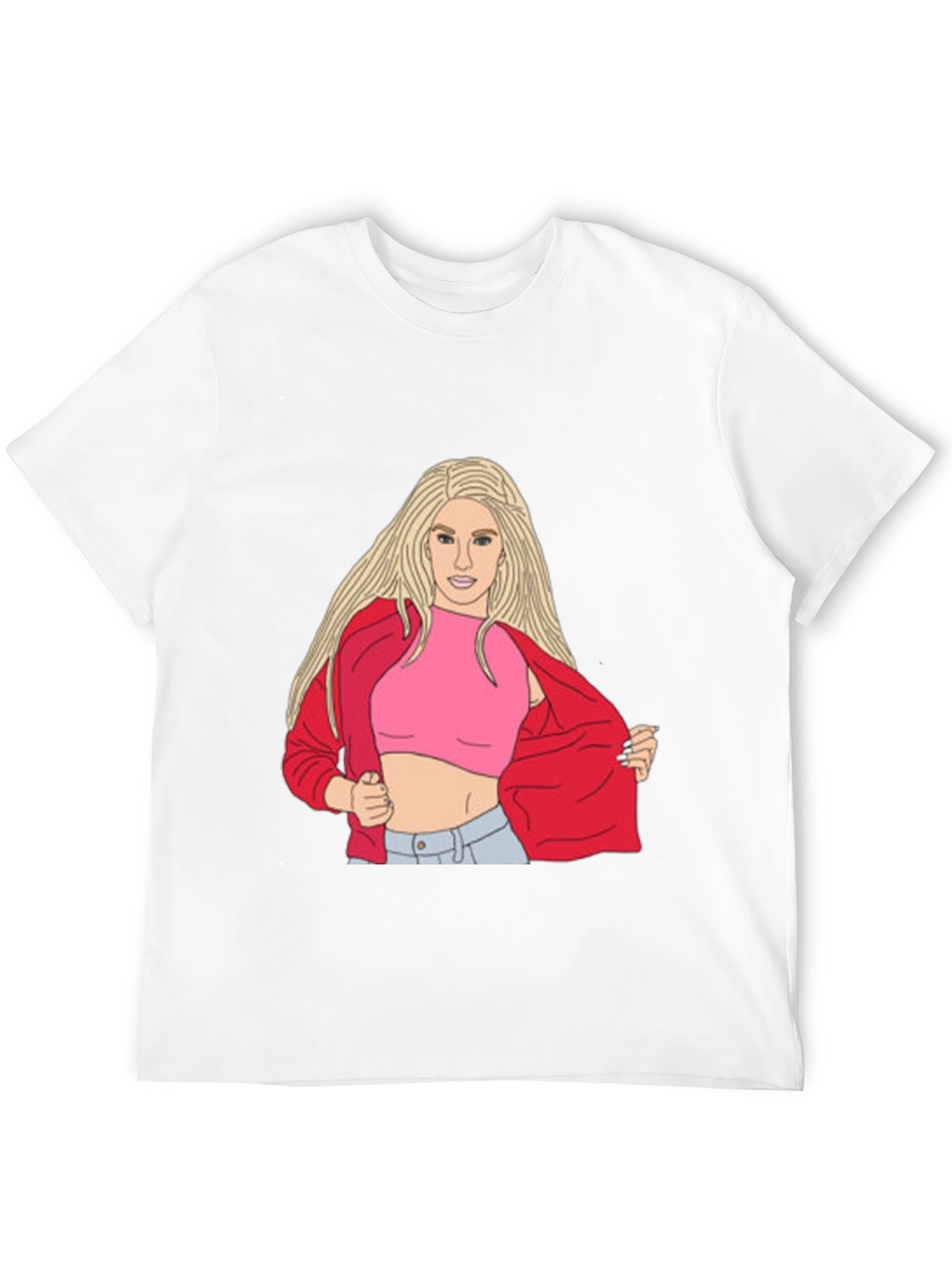 Illustrated Woman Graphic Black T-Shirt