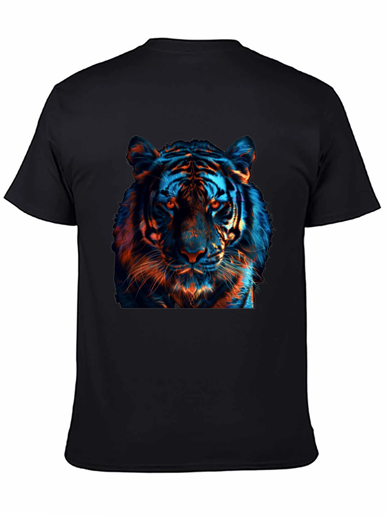 Cool Tiger Graphic Print Black T-Shirt