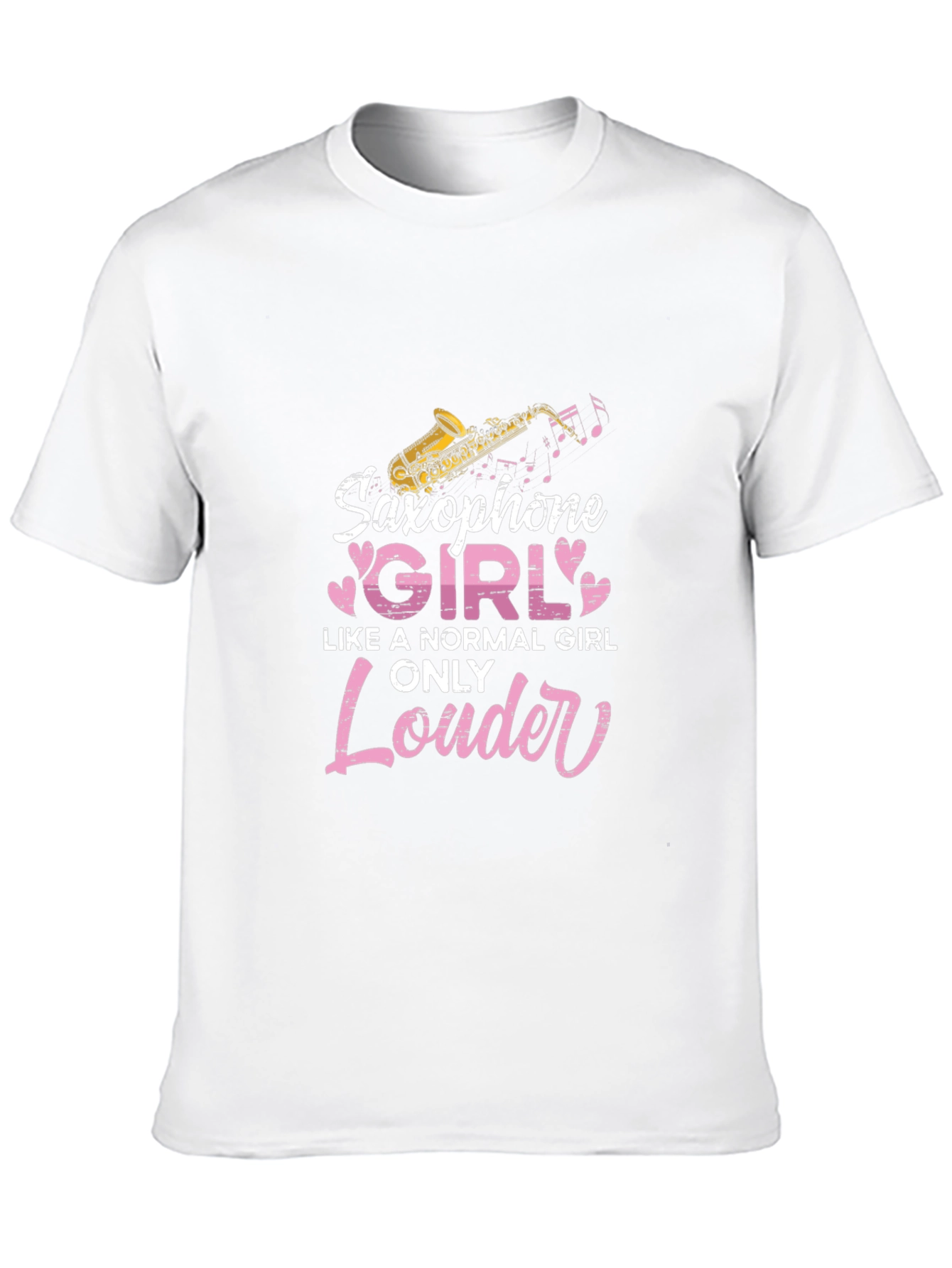 Saxophone Girl Only Louder Black T-Shirt