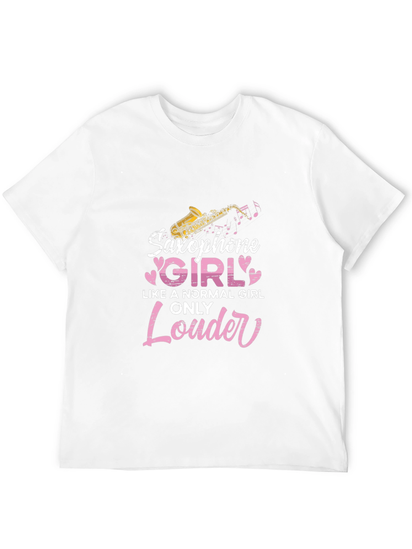 Saxophone Girl Only Louder Black T-Shirt
