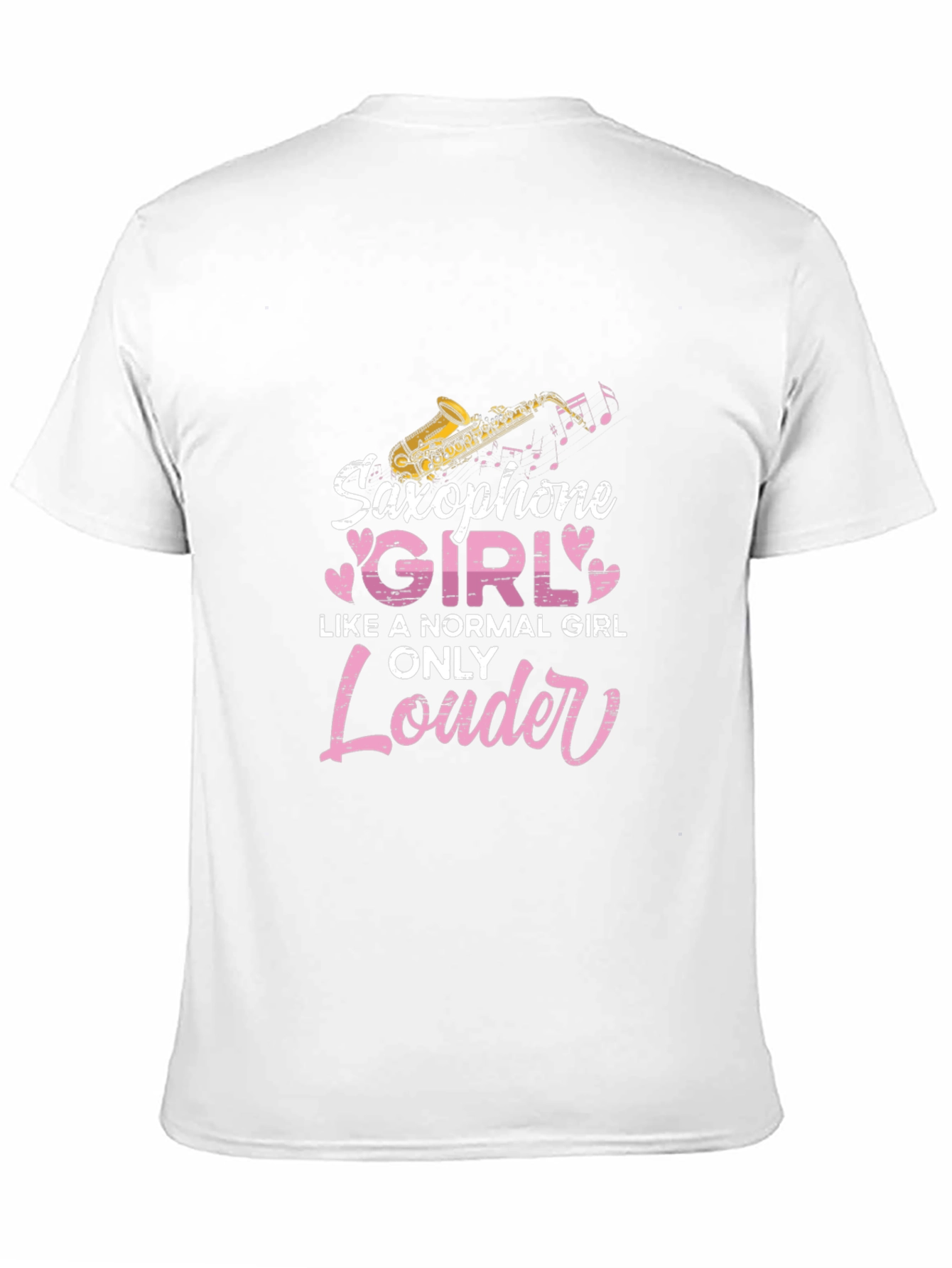 Saxophone Girl Only Louder Black T-Shirt
