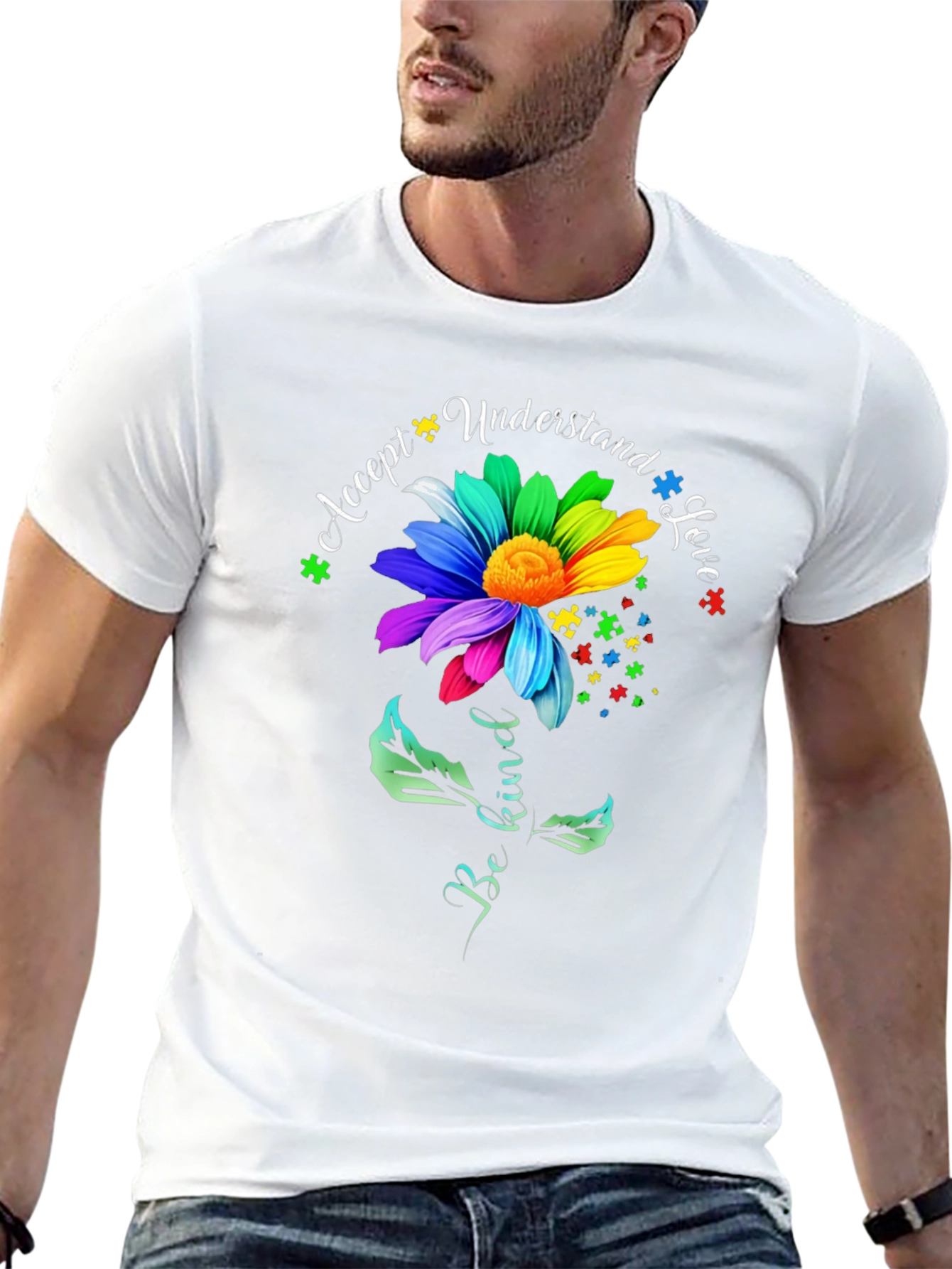 Autism Awareness Graphic Tee - Accept Understand Love