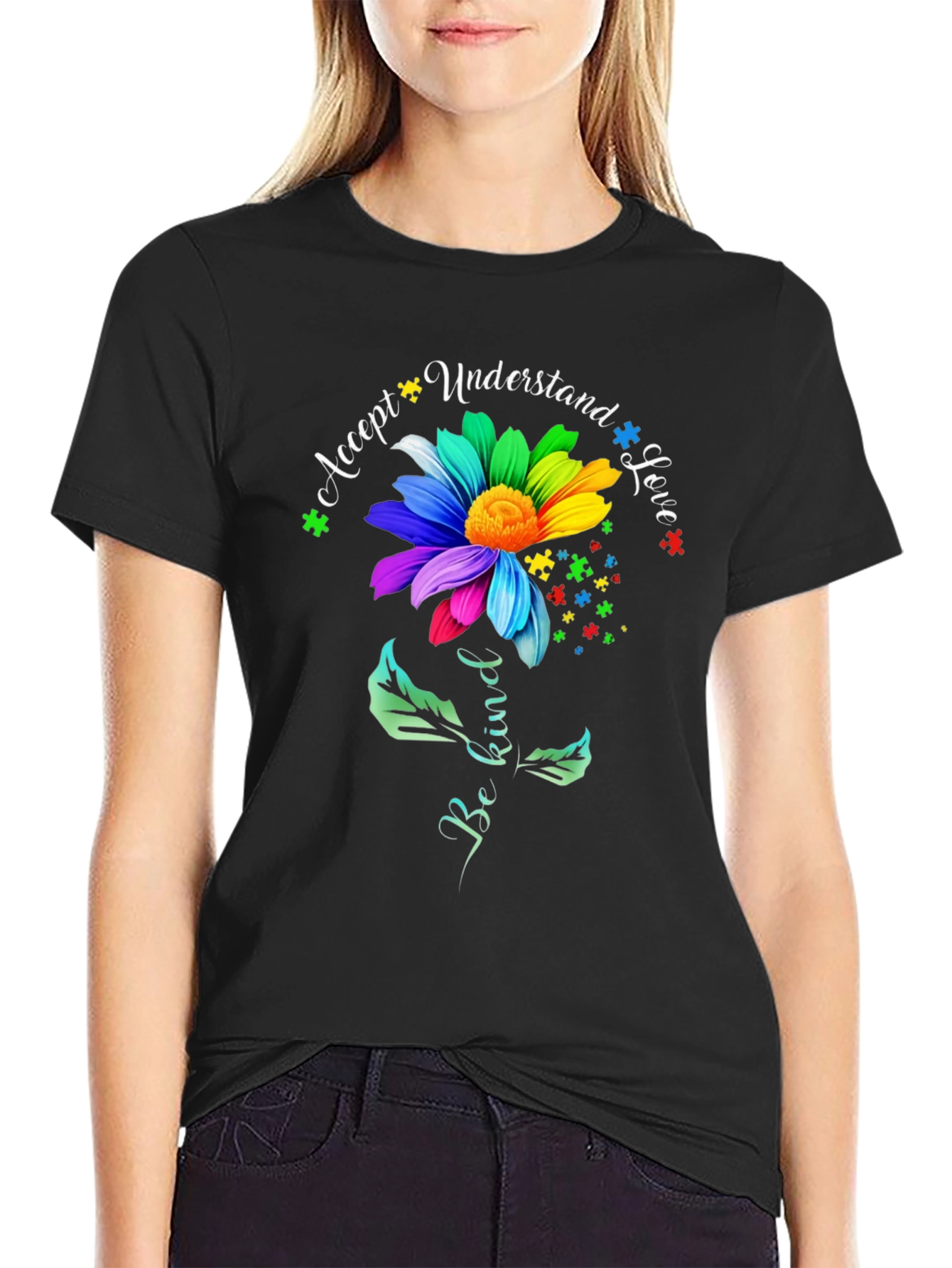 Autism Awareness Graphic Tee - Accept Understand Love