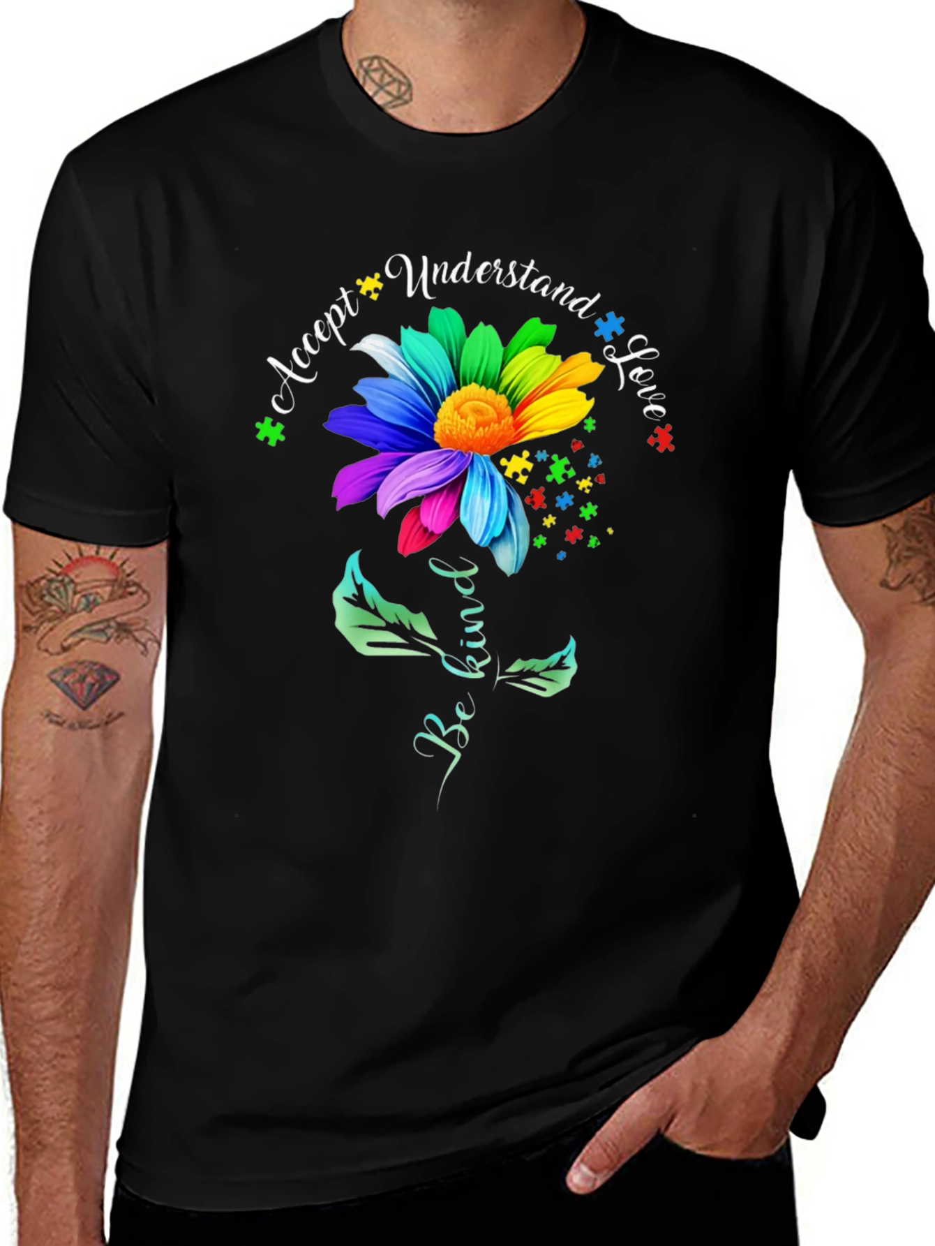 Autism Awareness Graphic Tee - Accept Understand Love