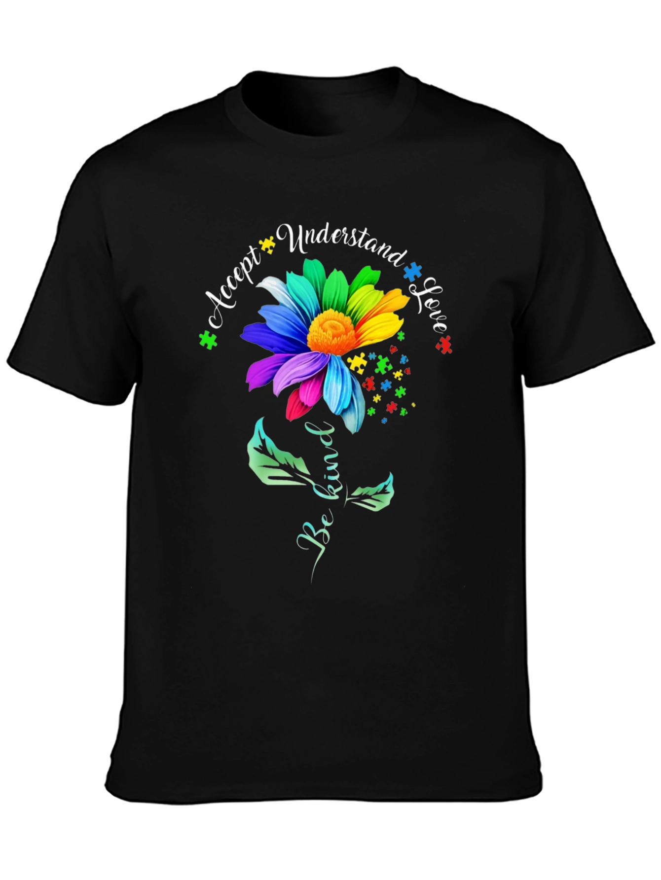 Autism Awareness Graphic Tee - Accept Understand Love