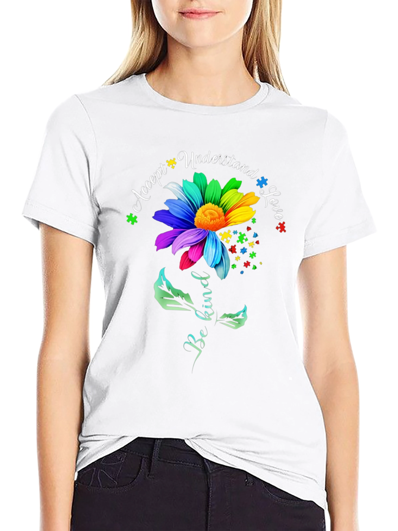 Autism Awareness Graphic Tee - Accept Understand Love