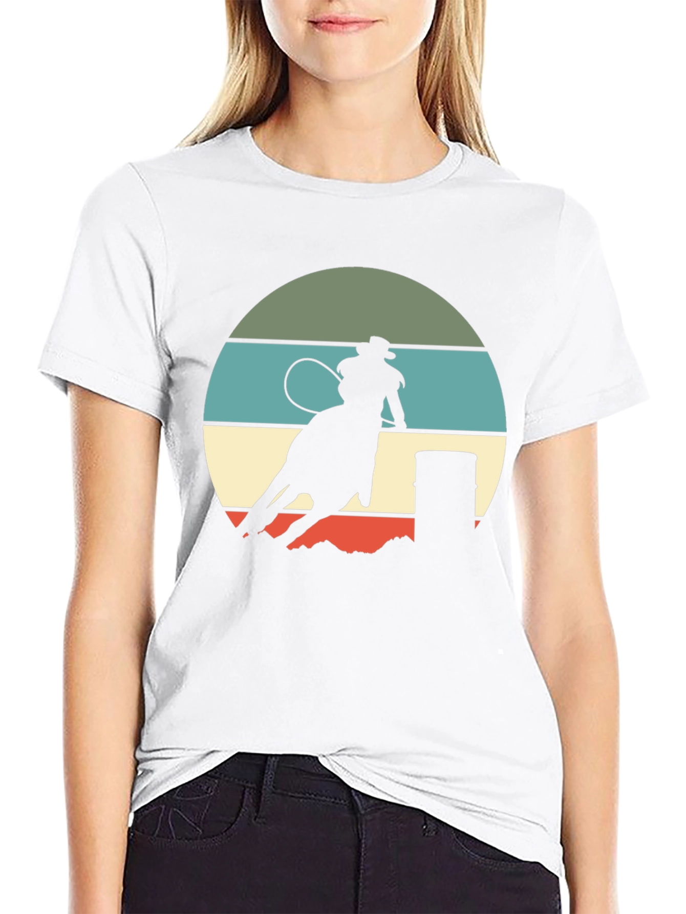 Retro Rodeo T-Shirt - Barrel Racing Design
