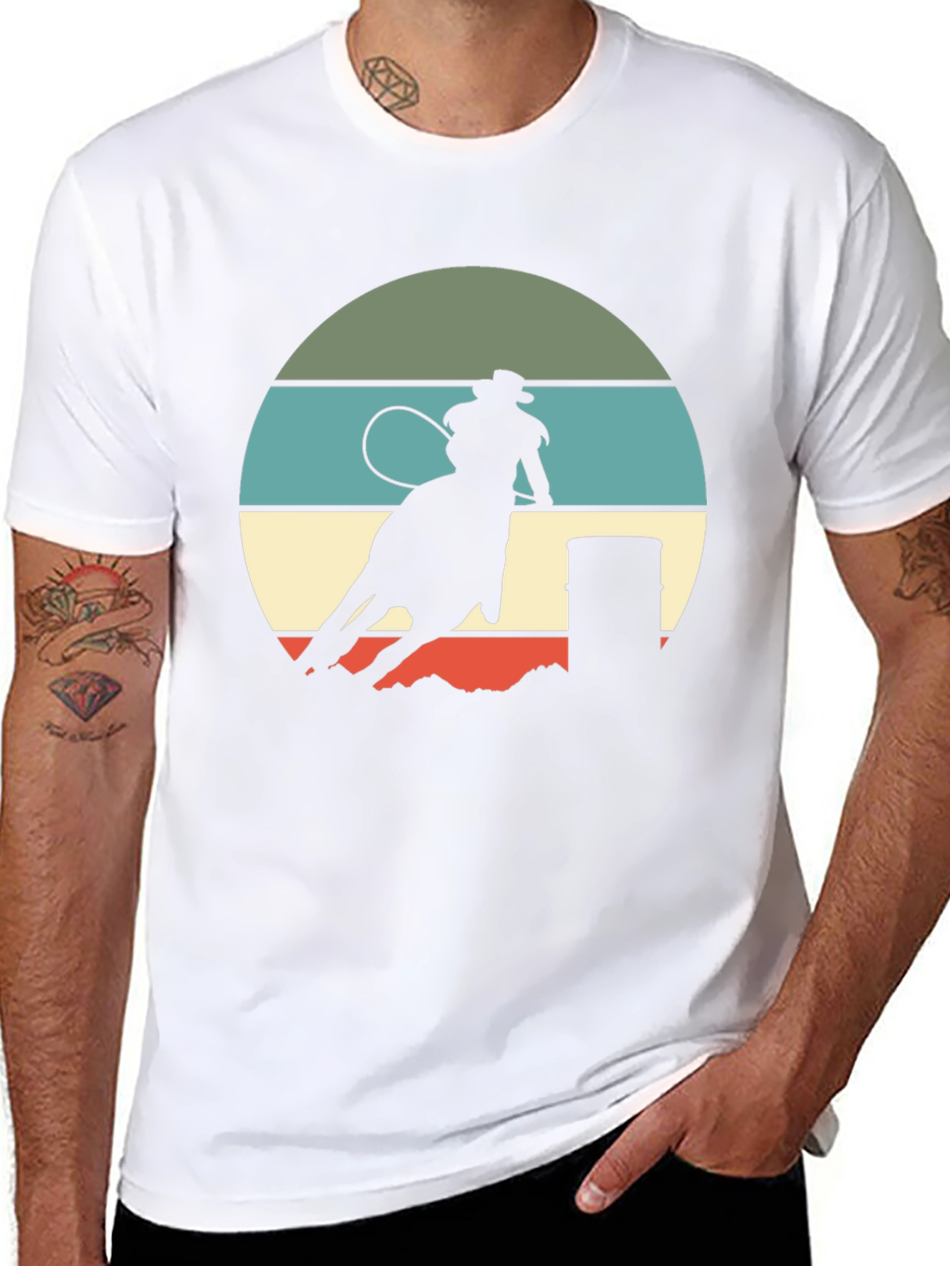 Retro Rodeo T-Shirt - Barrel Racing Design