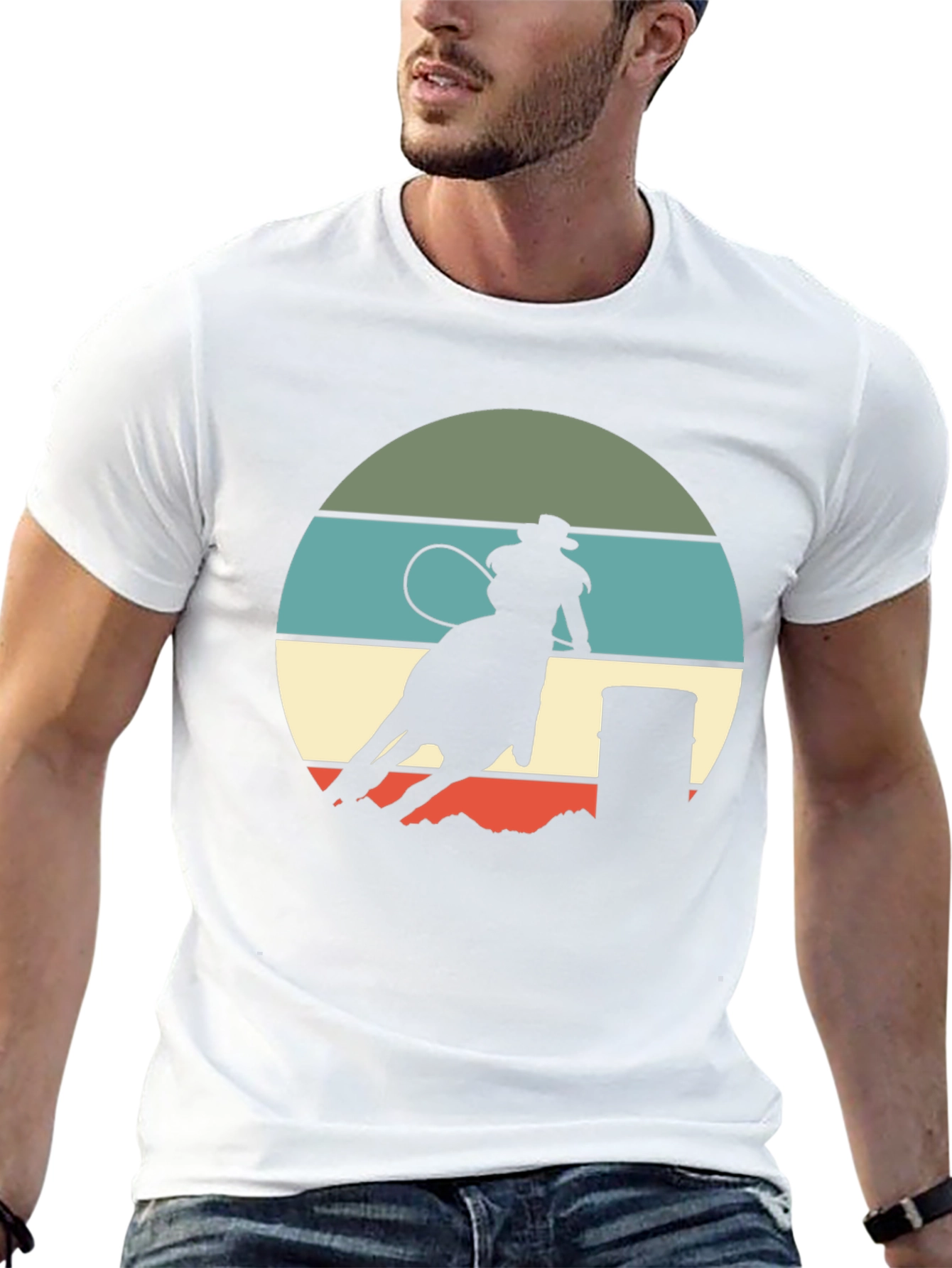 Retro Rodeo T-Shirt - Barrel Racing Design