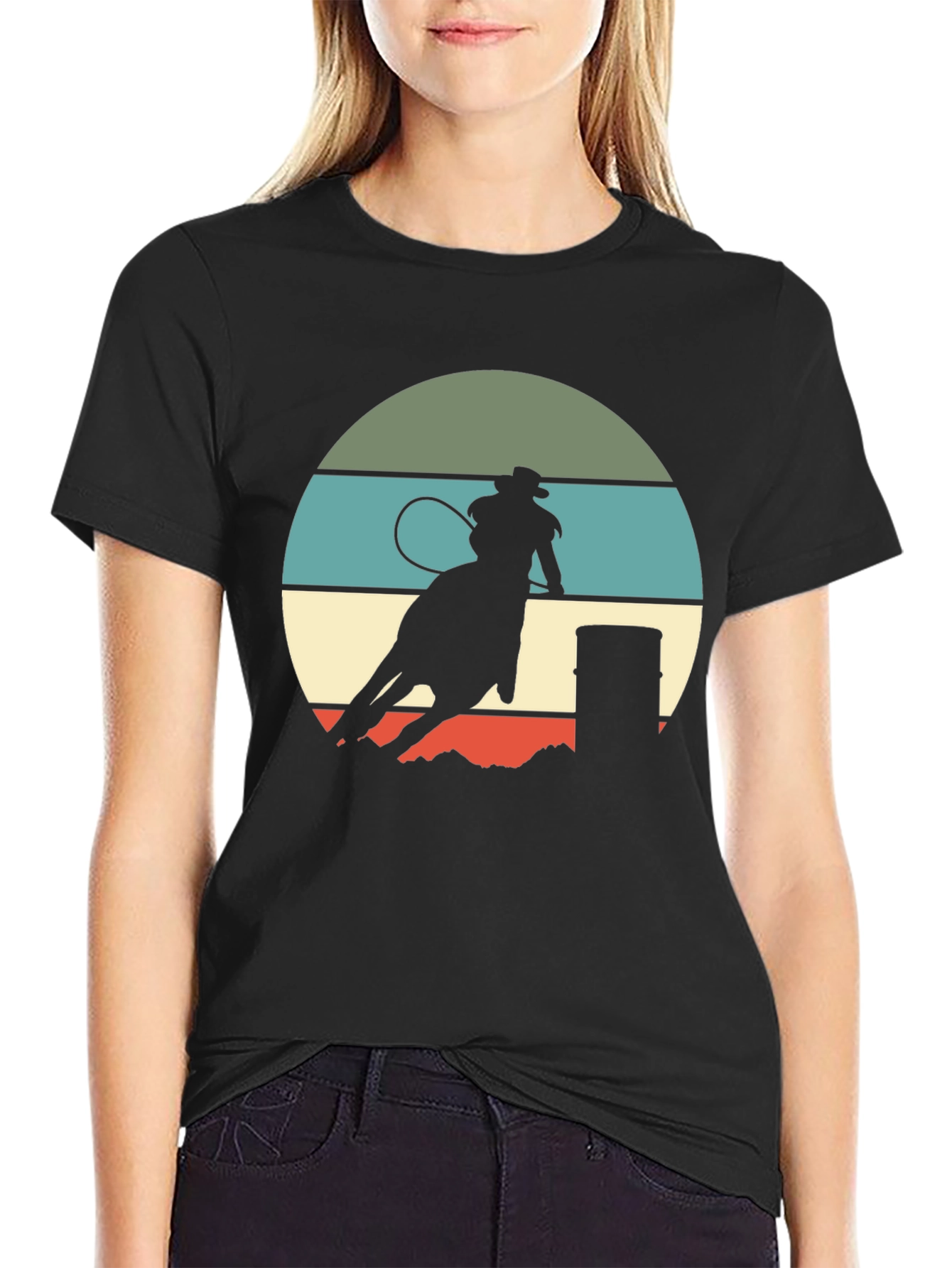 Retro Rodeo T-Shirt - Barrel Racing Design
