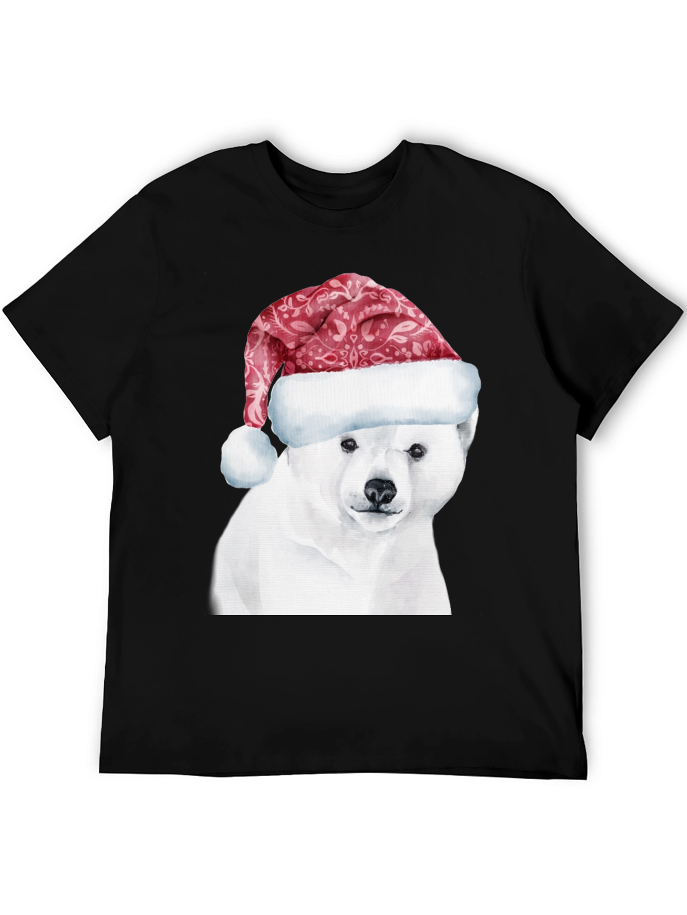 Polar Bear Santa Hat Graphic Tee