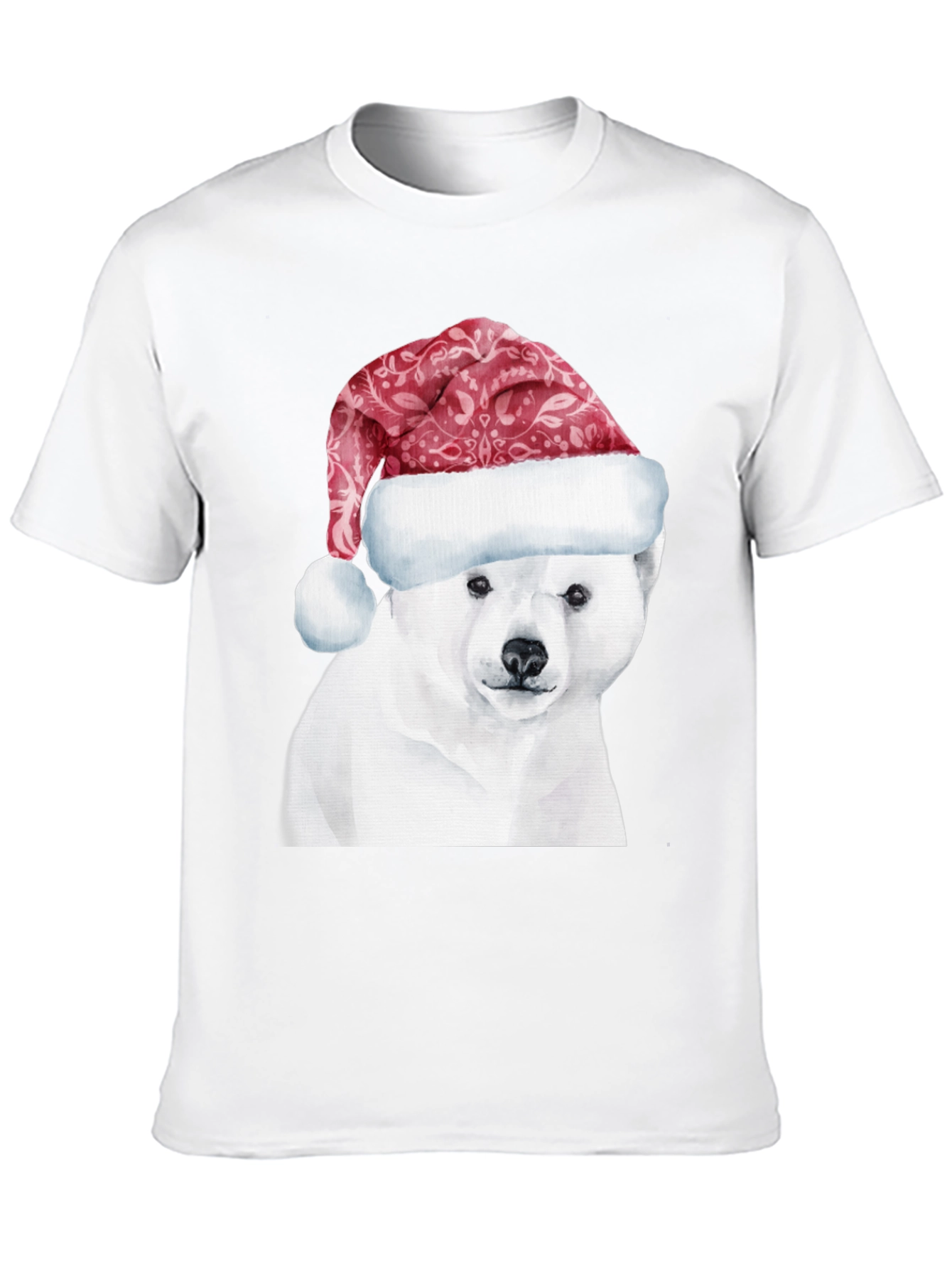 Polar Bear Santa Hat Graphic Tee