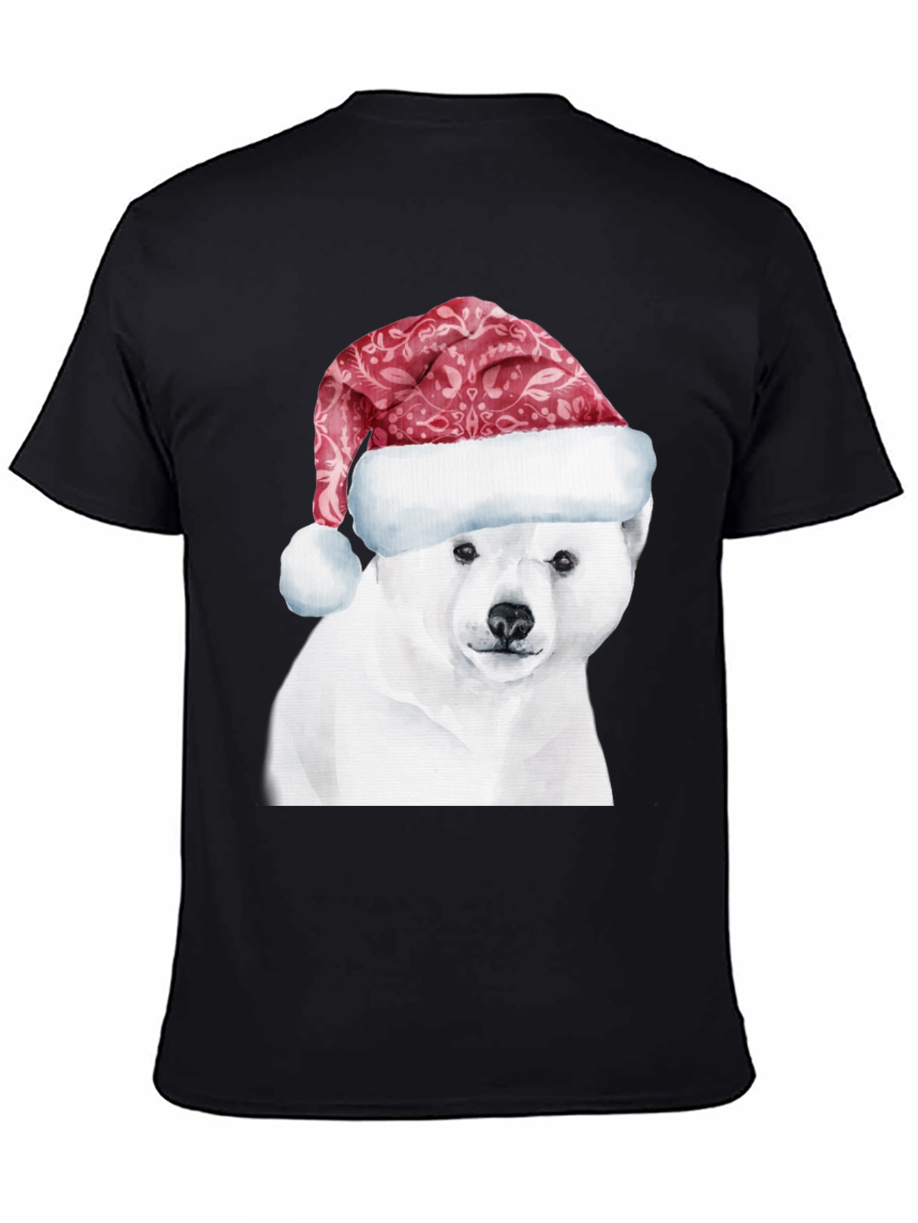 Polar Bear Santa Hat Graphic Tee