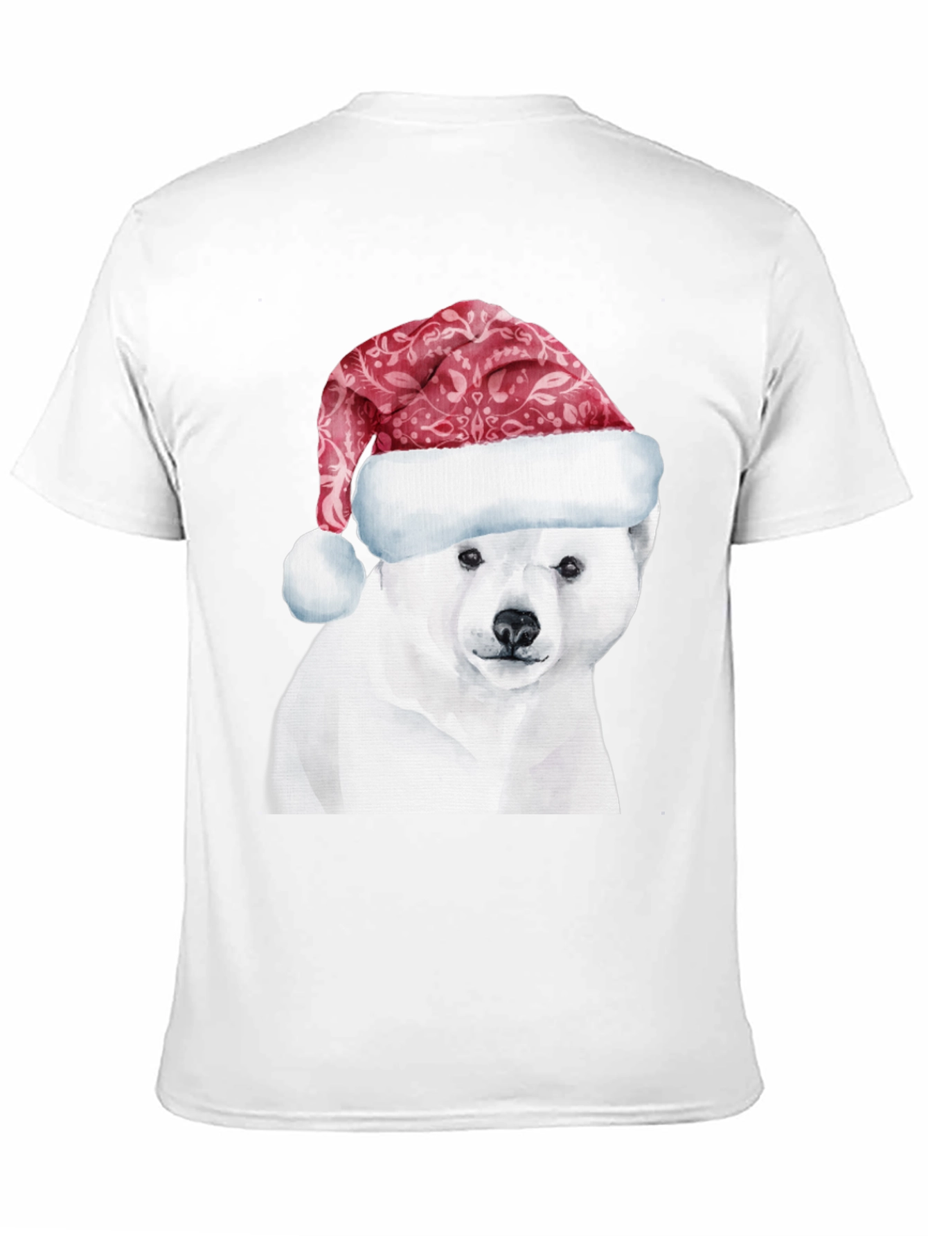 Polar Bear Santa Hat Graphic Tee