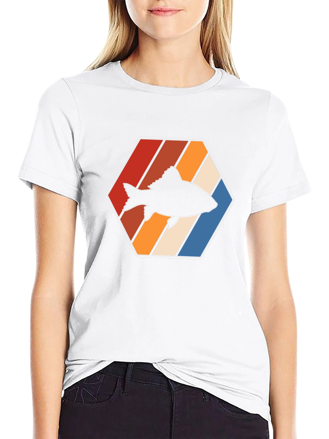 Retro Fish Graphic Tee - Black