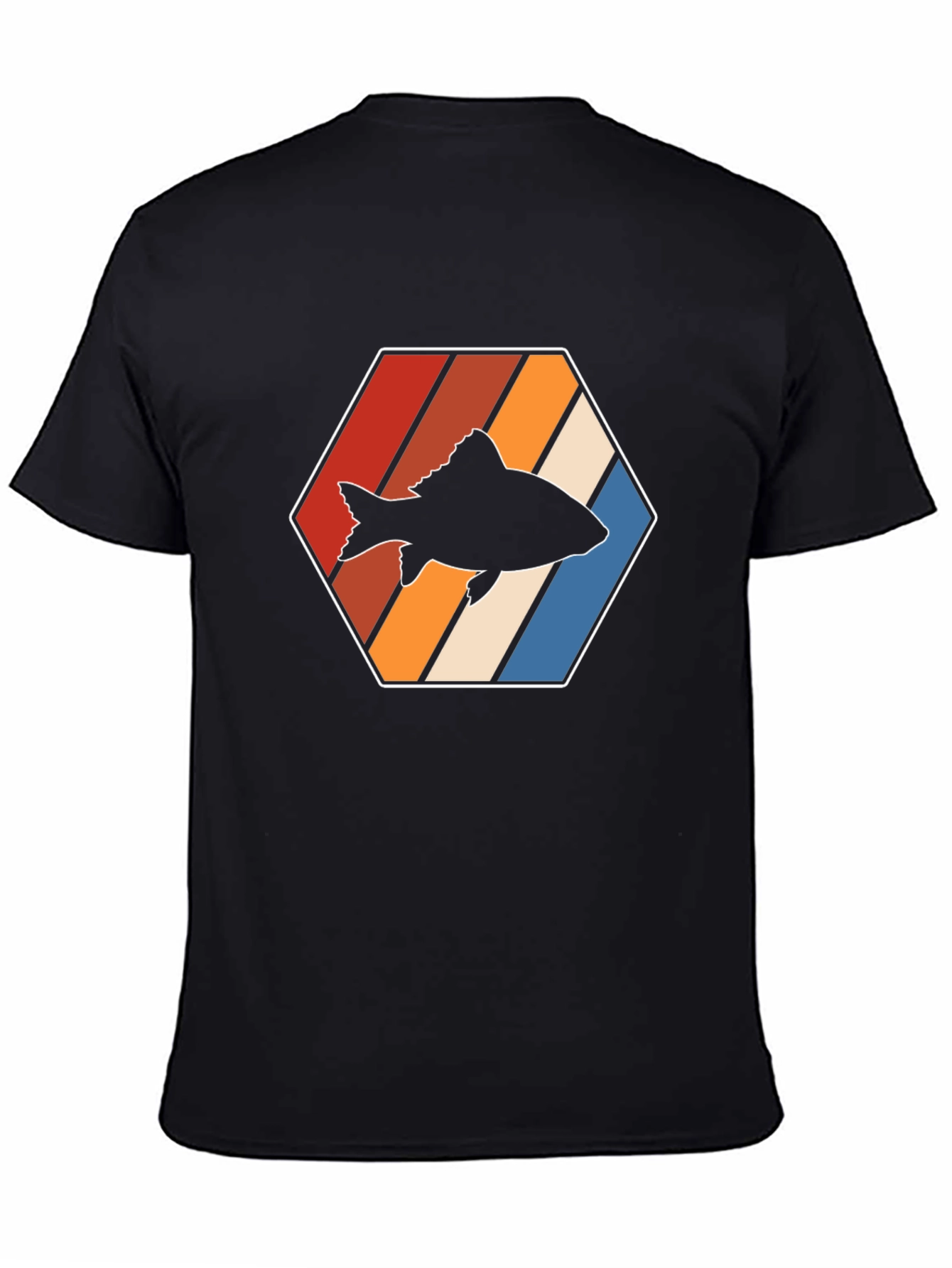 Retro Fish Graphic Tee - Black