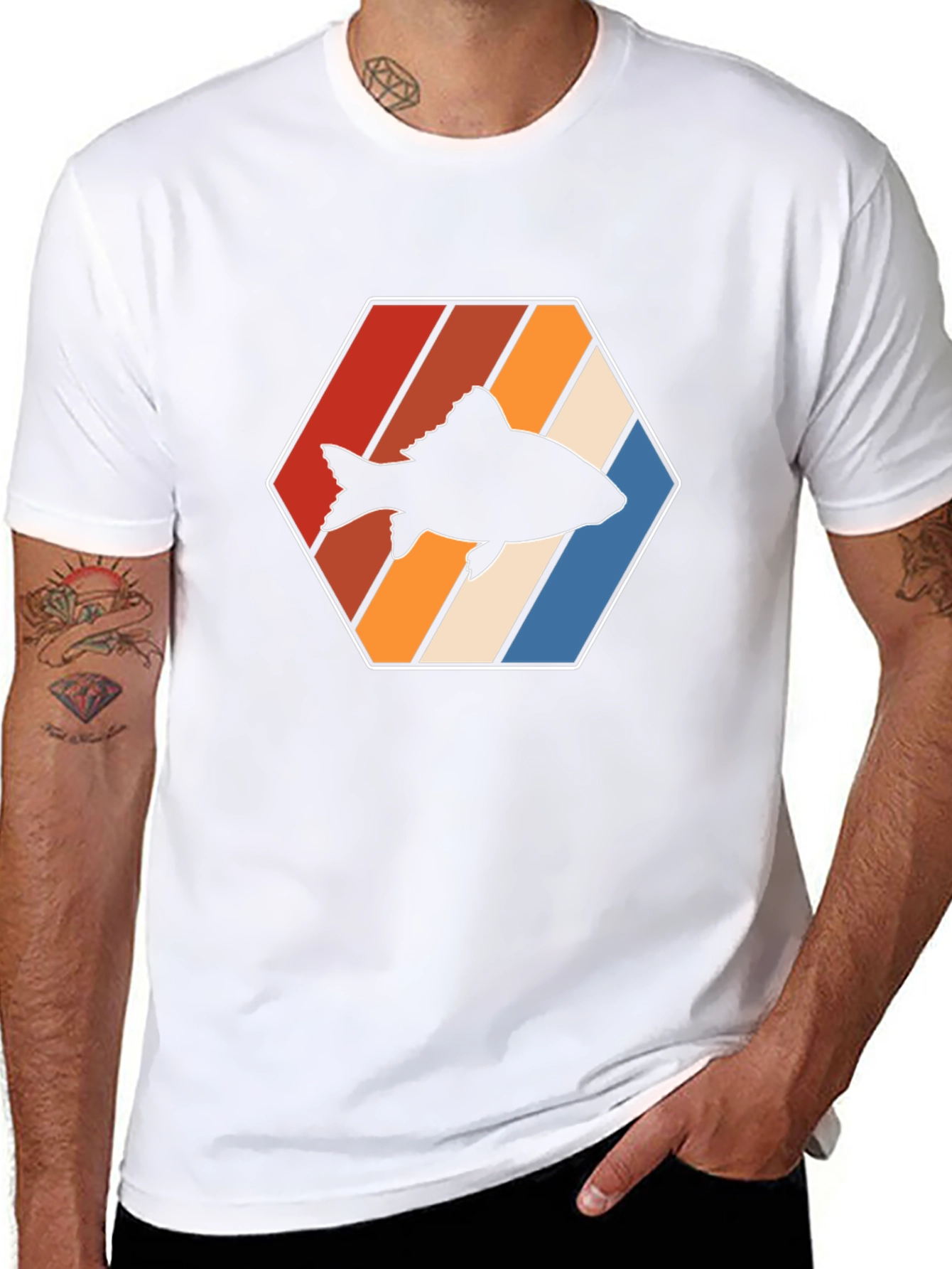Retro Fish Graphic Tee - Black