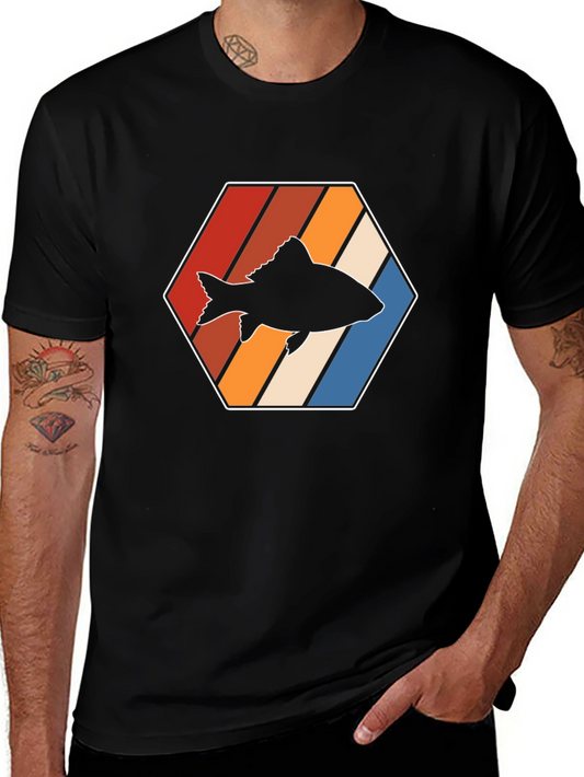 Retro Fish Graphic Tee - Black