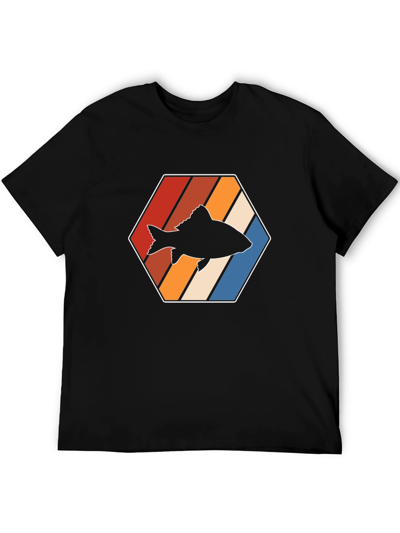Retro Fish Graphic Tee - Black