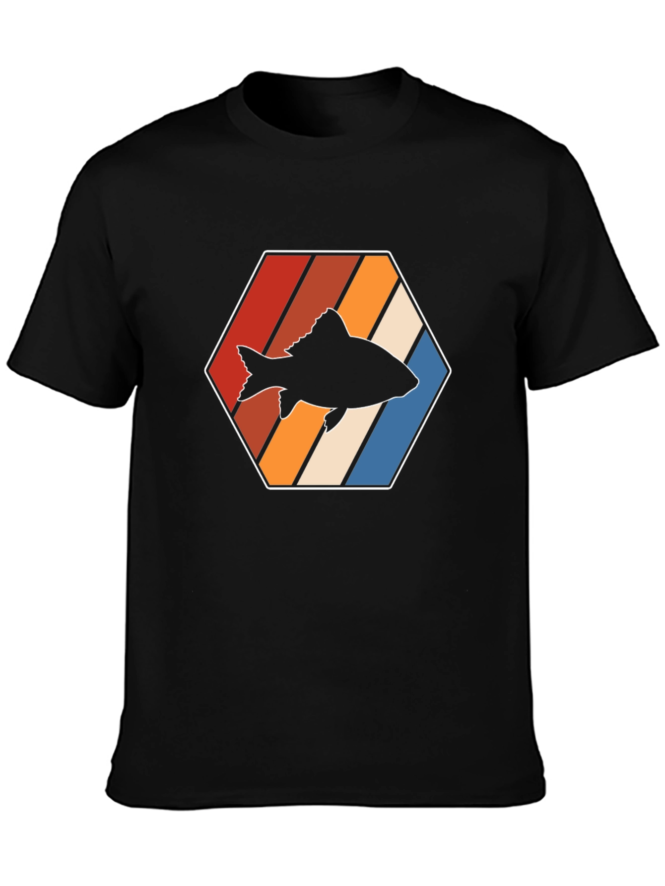 Retro Fish Graphic Tee - Black