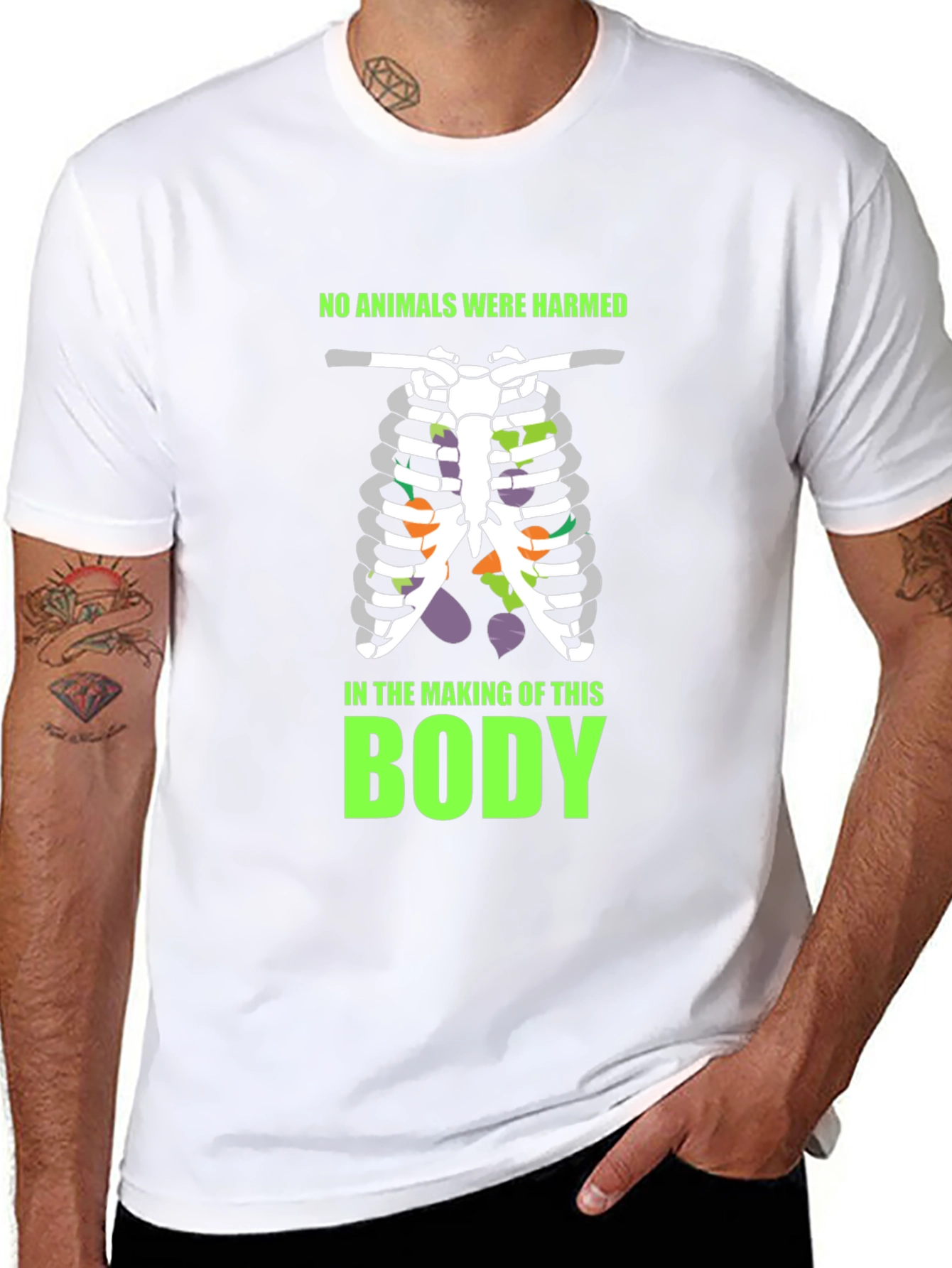 Vegan Rib Cage T-Shirt - Animal Friendly Body