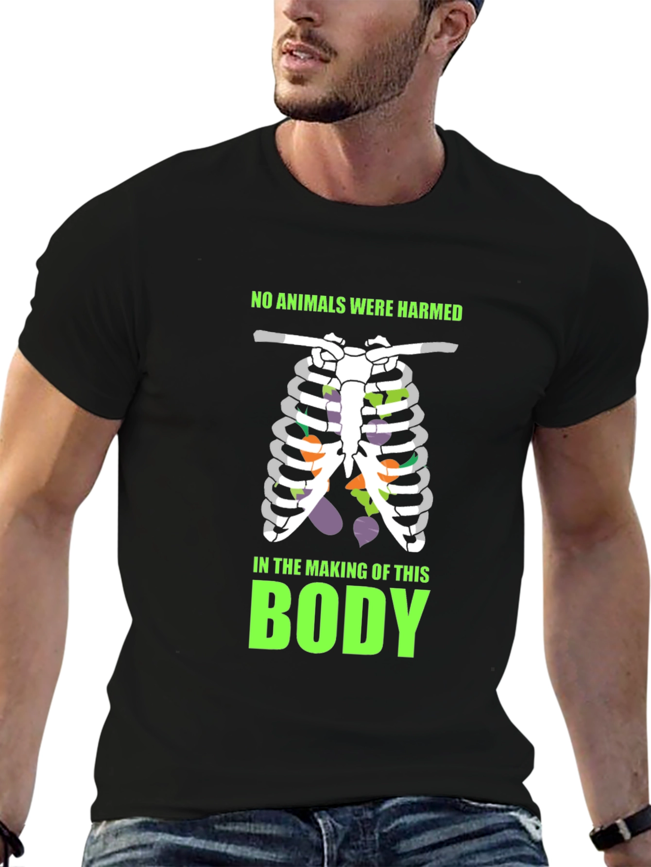 Vegan Rib Cage T-Shirt - Animal Friendly Body