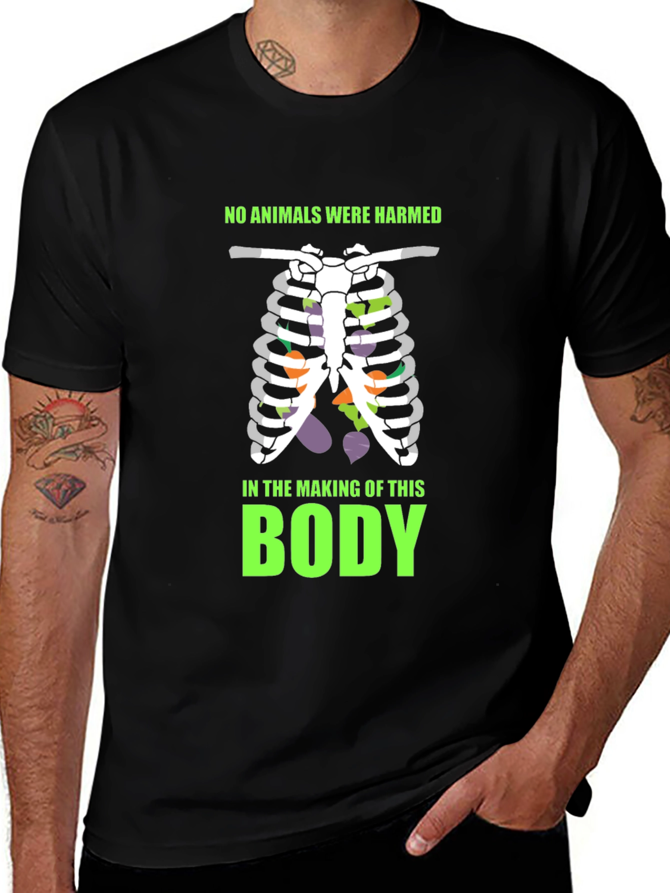 Vegan Rib Cage T-Shirt - Animal Friendly Body