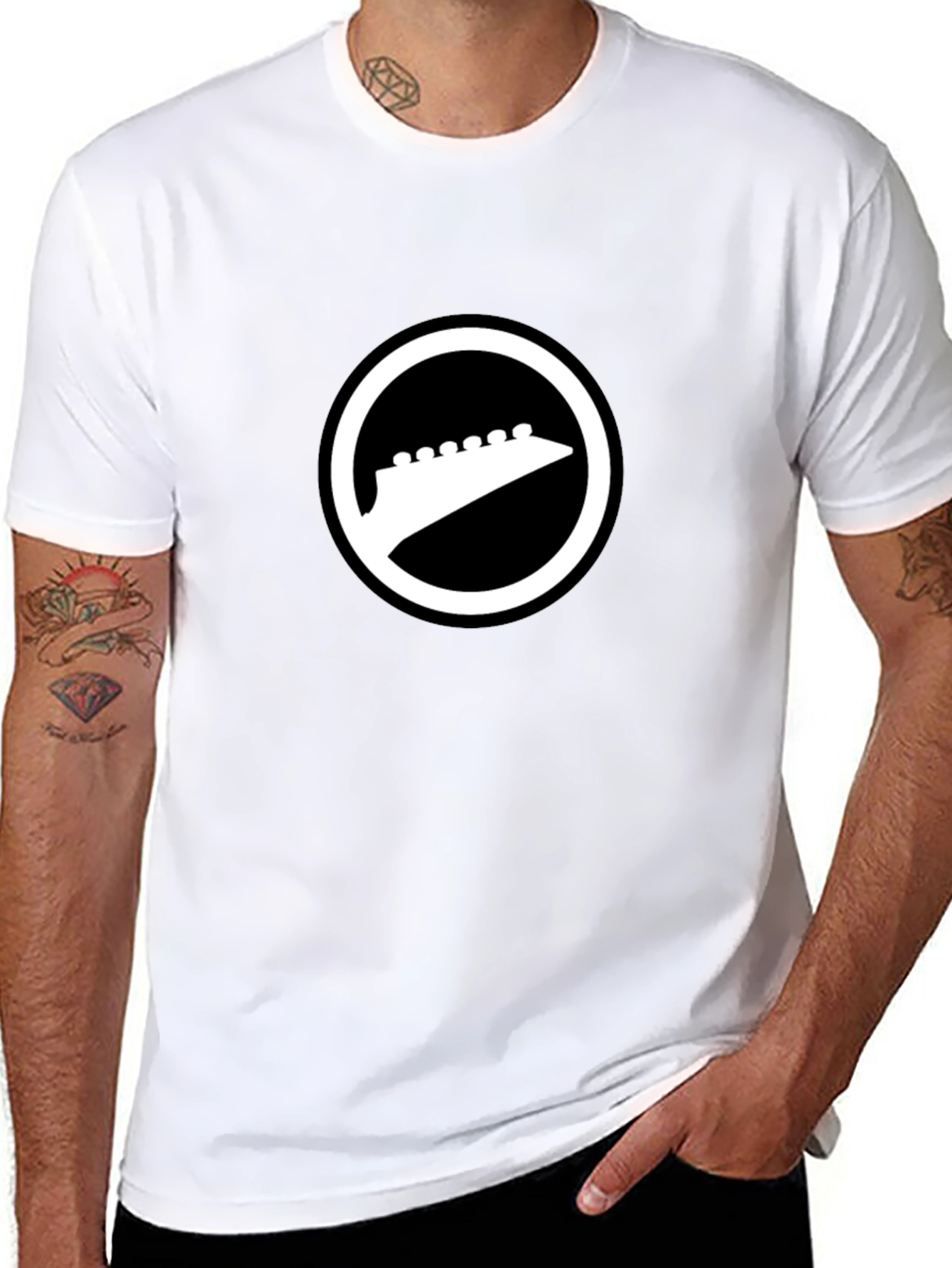 Black T-Shirt with Guitar Headstock Logo