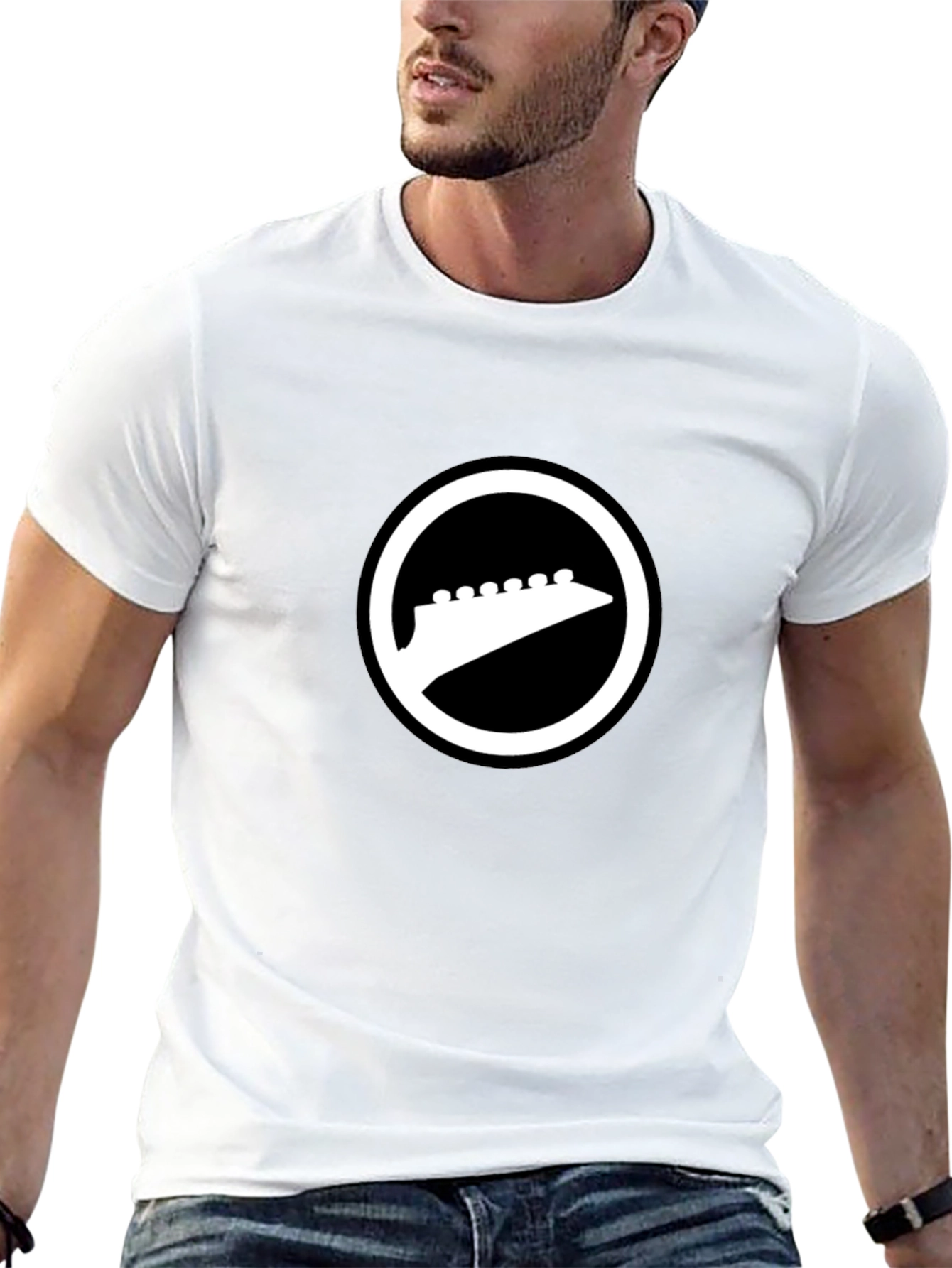 Black T-Shirt with Guitar Headstock Logo