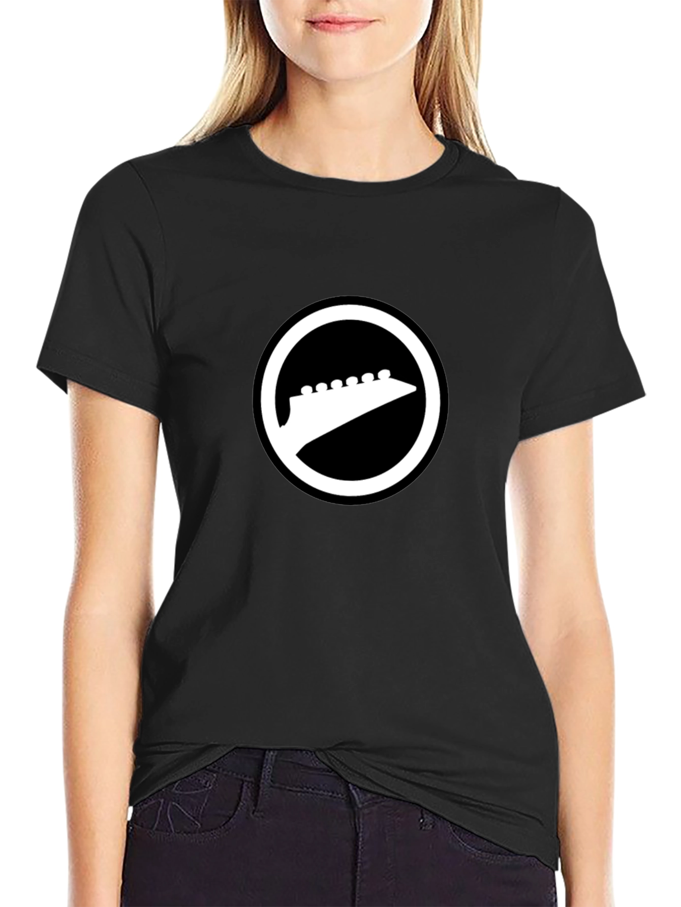 Black T-Shirt with Guitar Headstock Logo