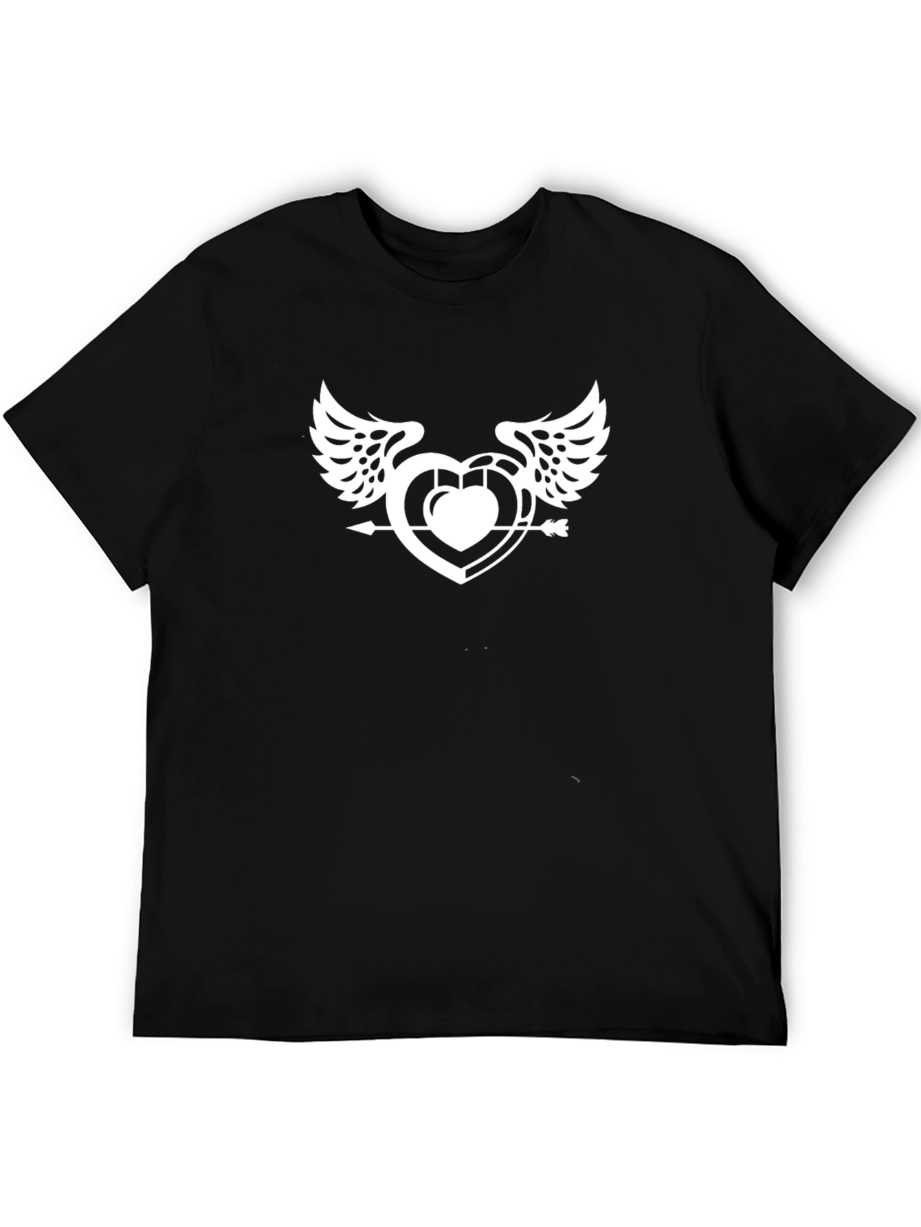Winged Heart Arrow Graphic Tee - Black
