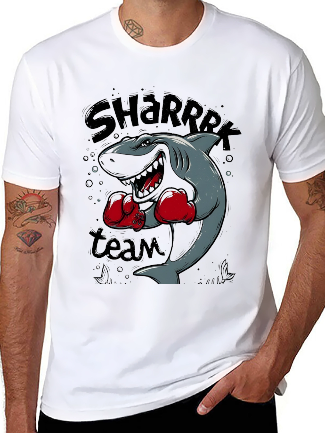 Shark Boxing Team Graphic Black T-Shirt