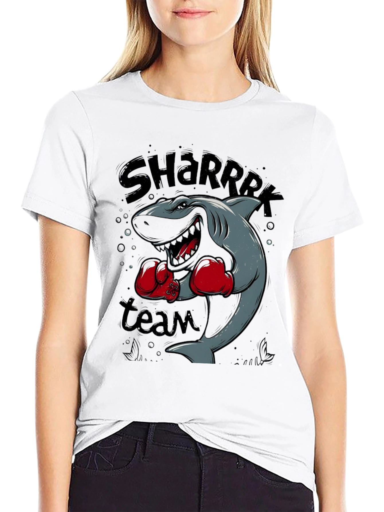 Shark Boxing Team Graphic Black T-Shirt