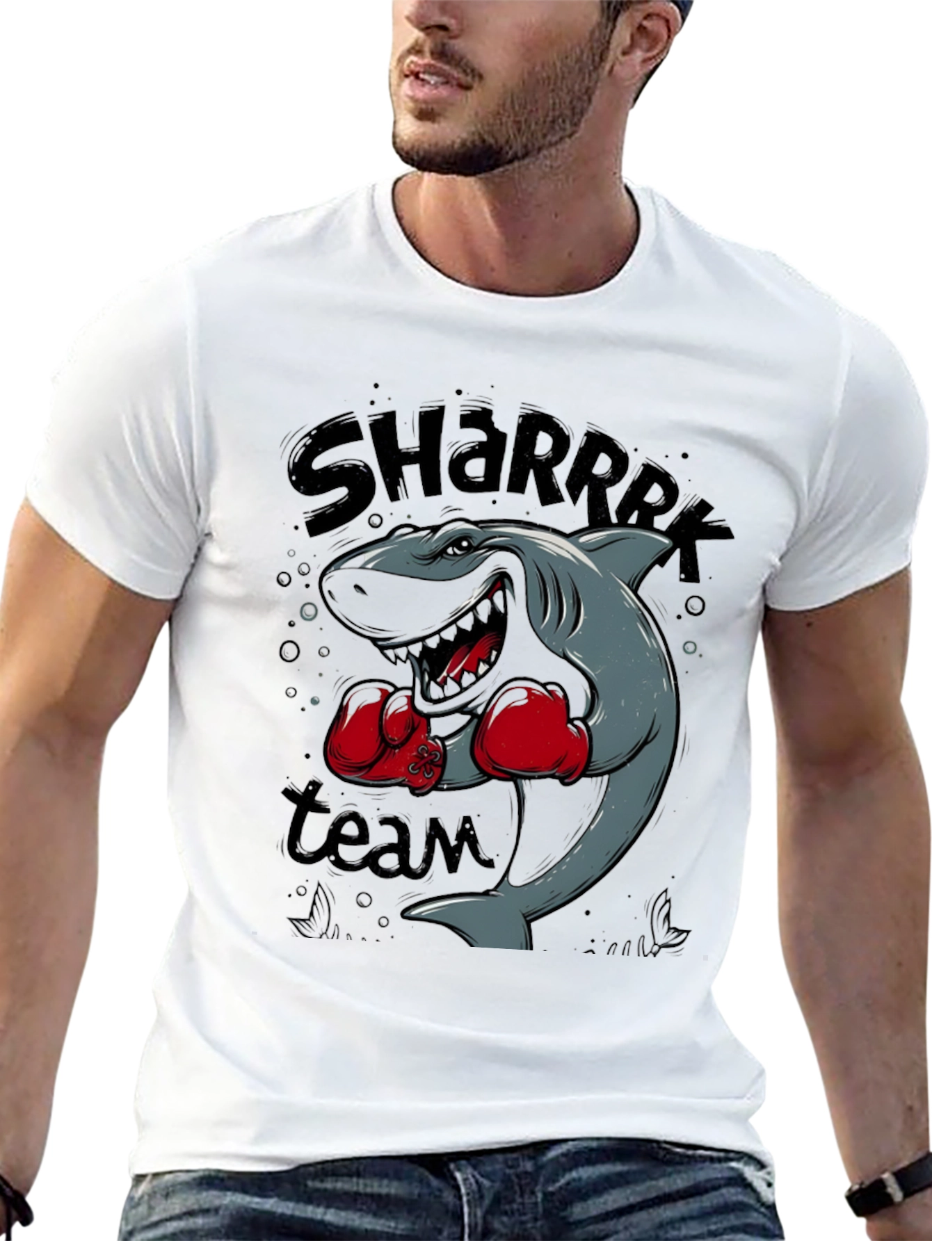 Shark Boxing Team Graphic Black T-Shirt