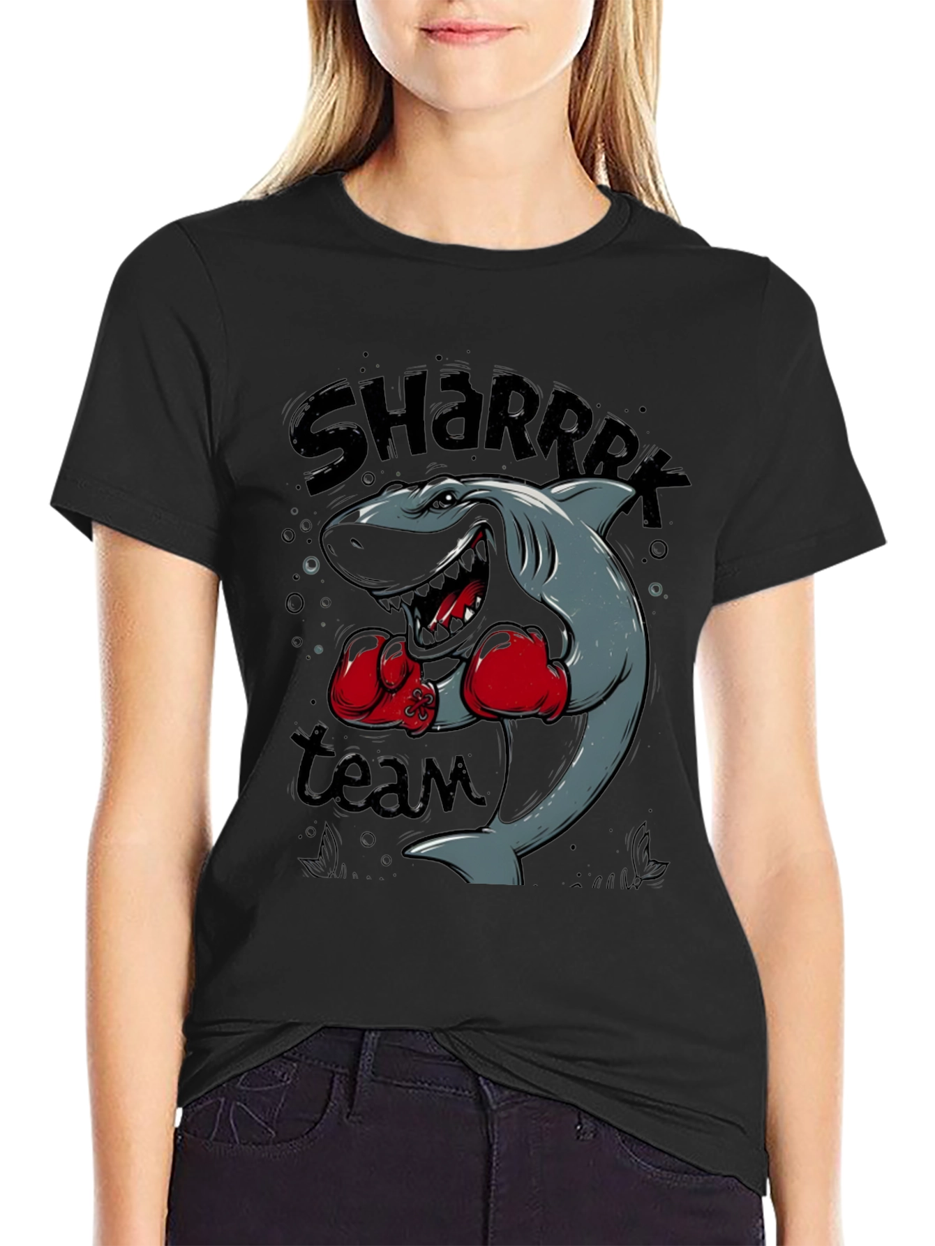 Shark Boxing Team Graphic Black T-Shirt