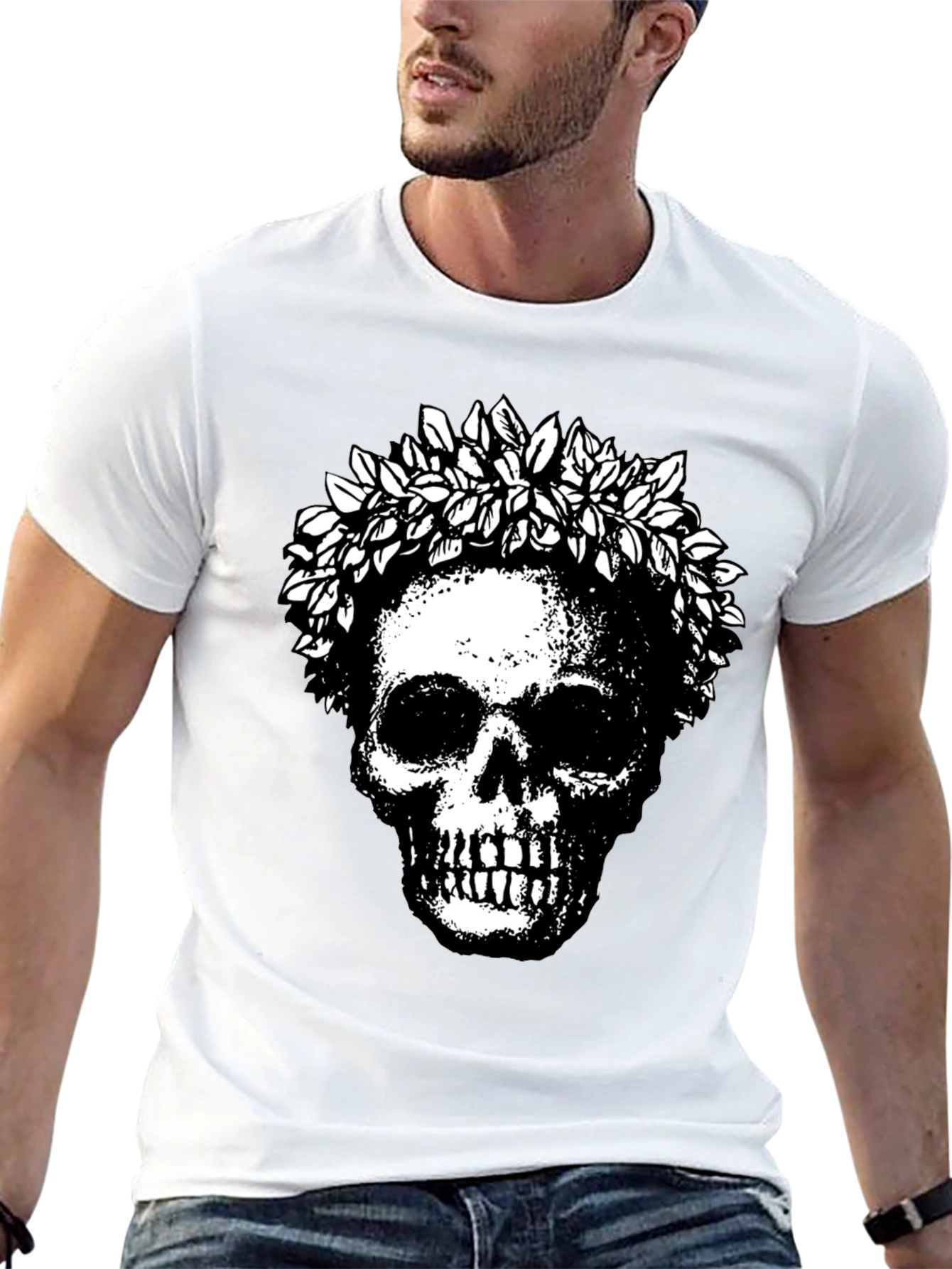 Skull and Wreath Graphic Tee