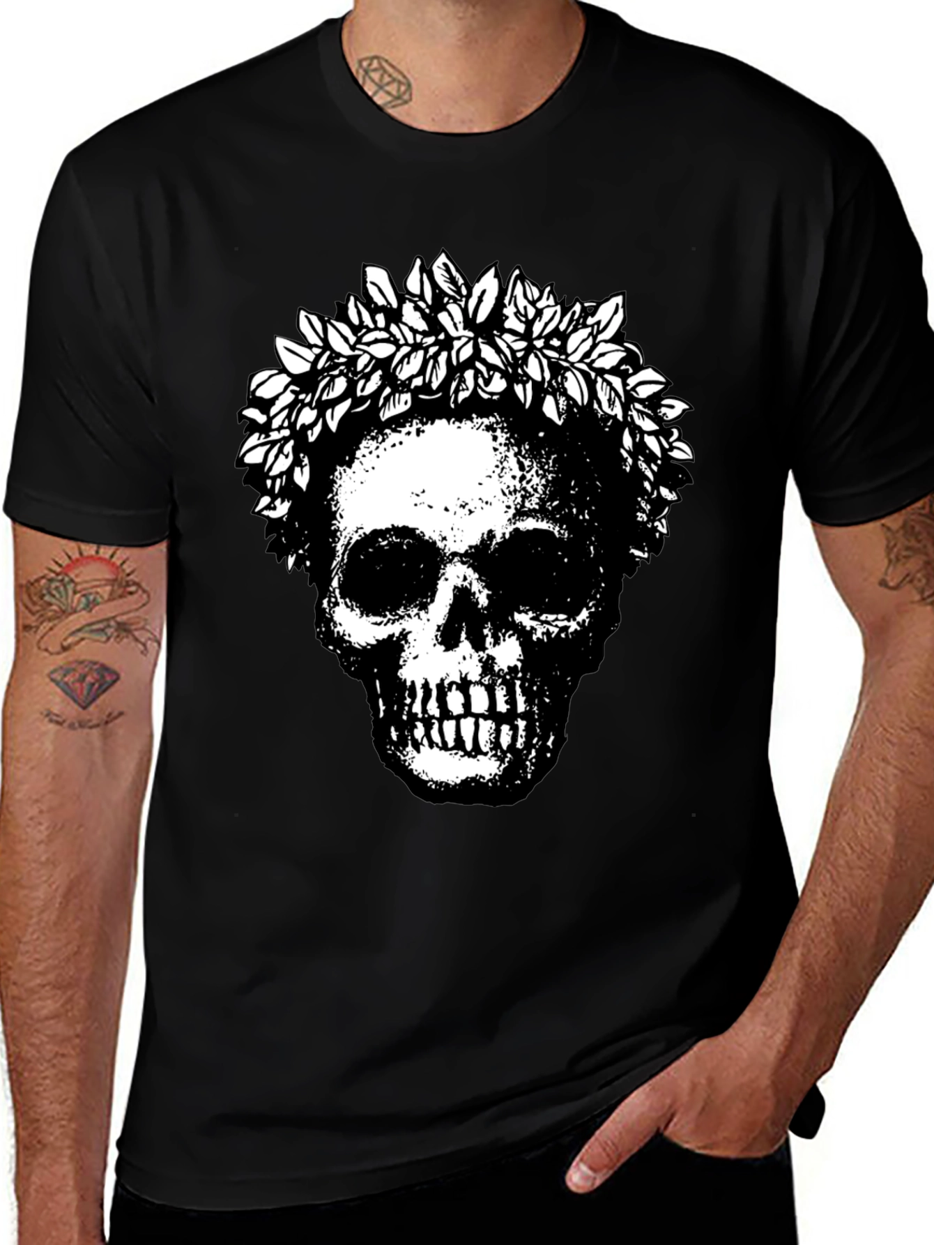 Skull and Wreath Graphic Tee