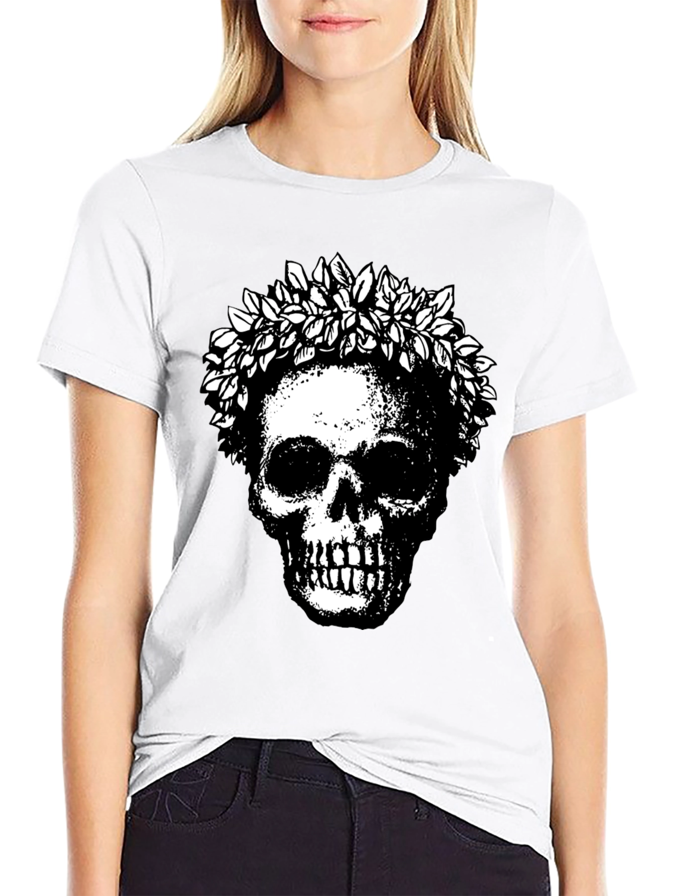 Skull and Wreath Graphic Tee