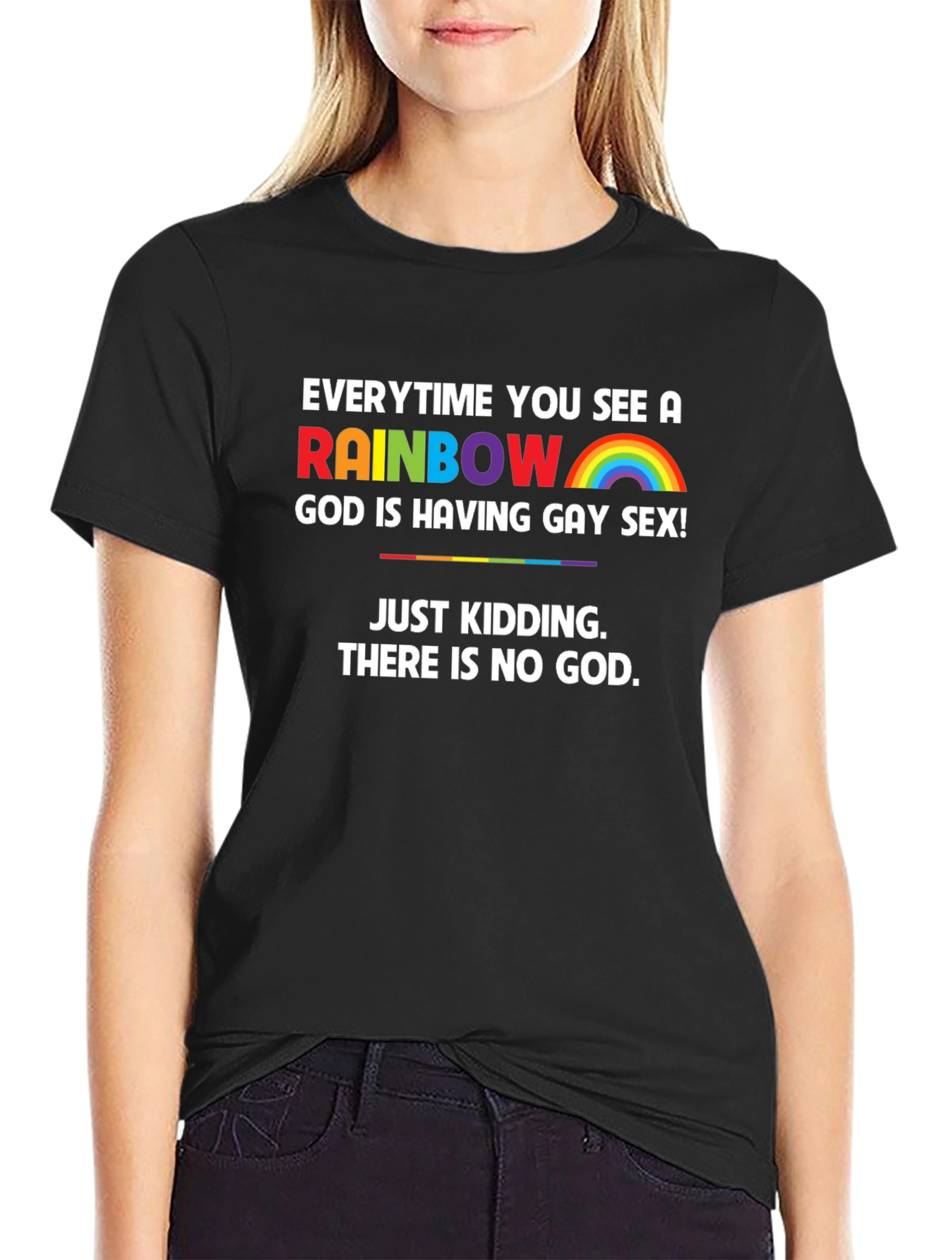 Rainbow Atheist T-Shirt - Funny & Bold Design