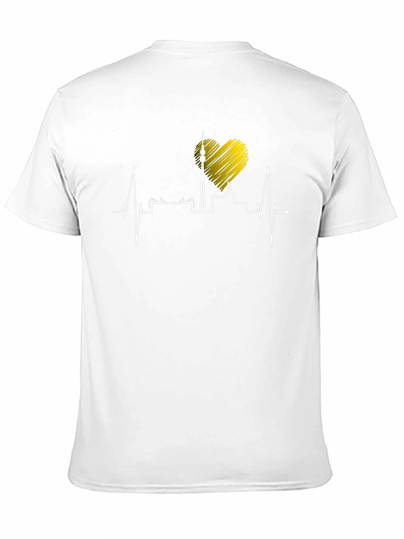 Berlin Skyline Heartbeat Black T-Shirt
