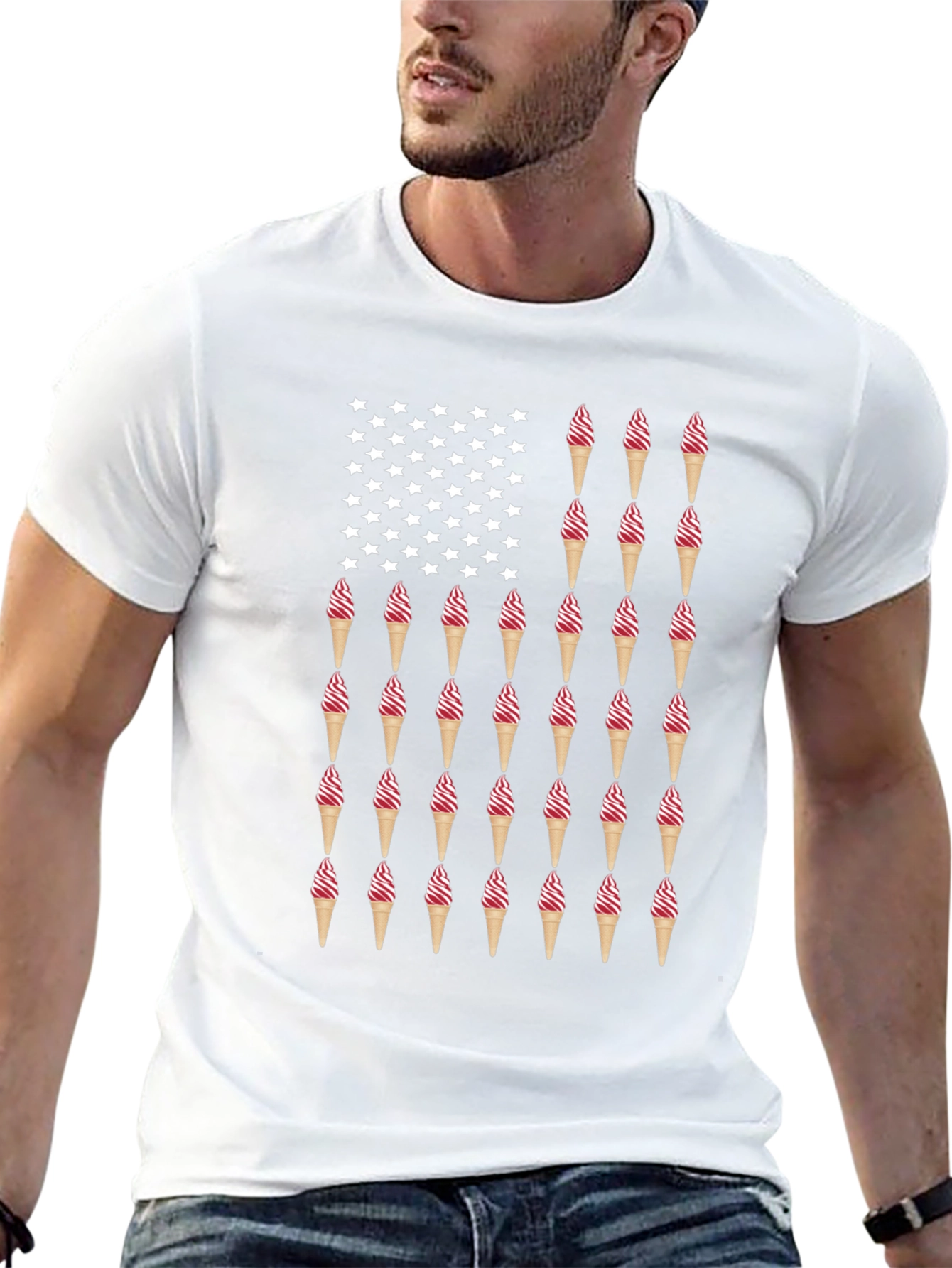 Ice Cream Cone American Flag T-Shirt
