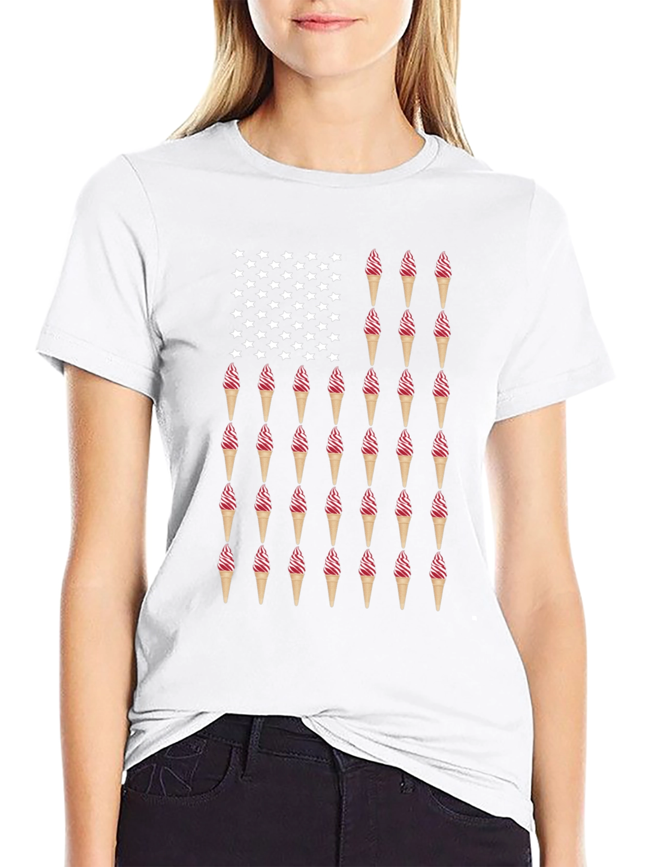 Ice Cream Cone American Flag T-Shirt