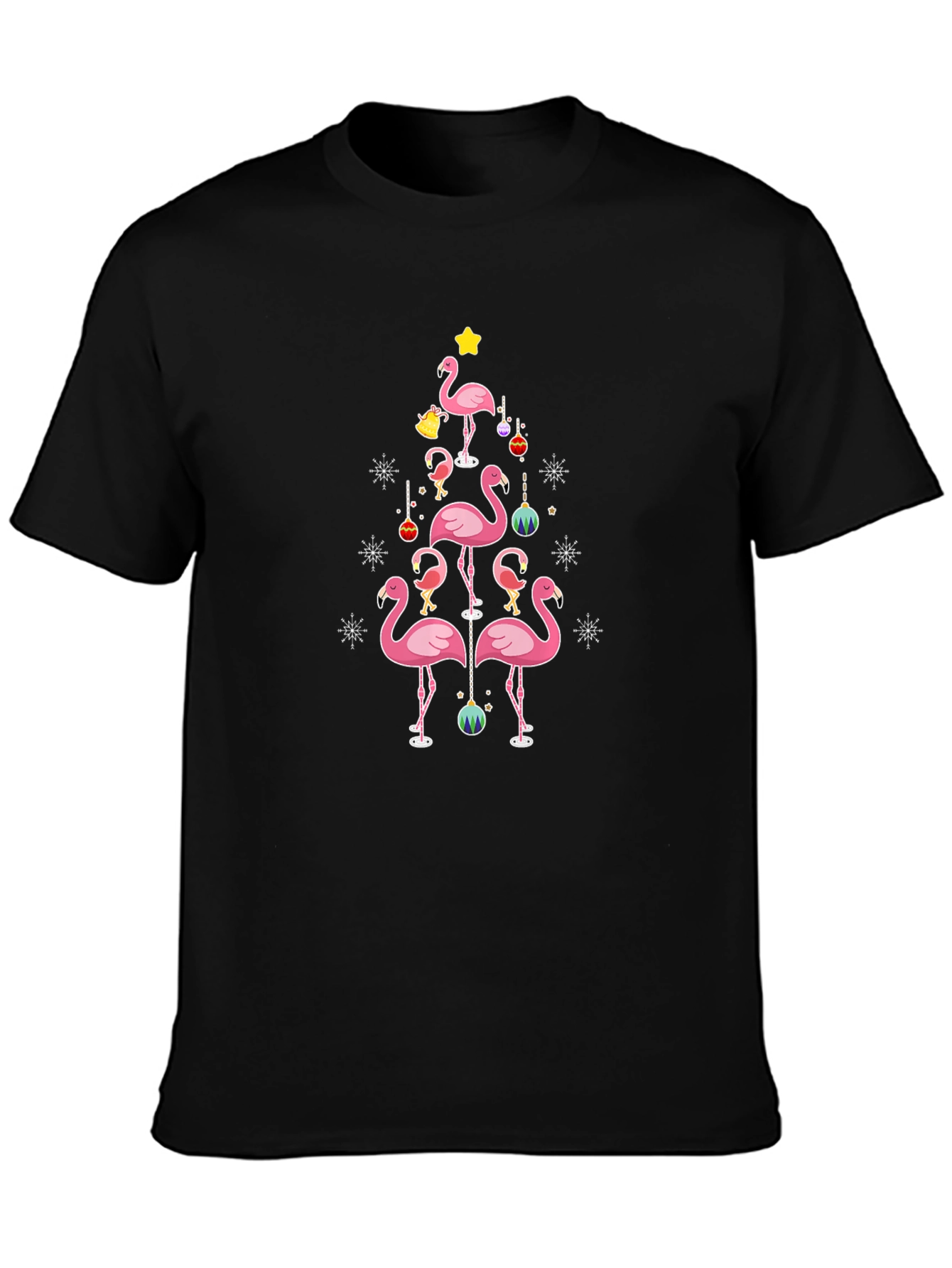 Festive Flamingo Christmas Tree T-Shirt