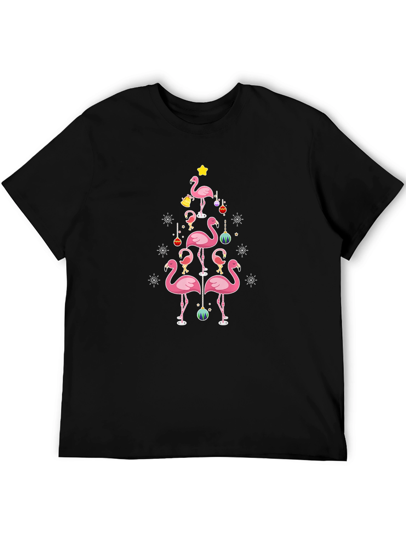 Festive Flamingo Christmas Tree T-Shirt