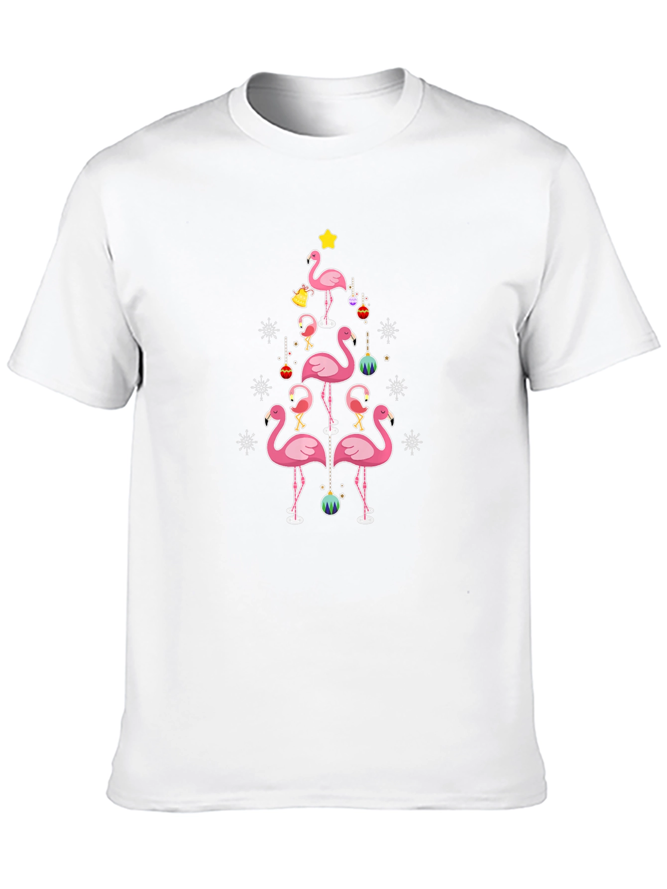 Festive Flamingo Christmas Tree T-Shirt