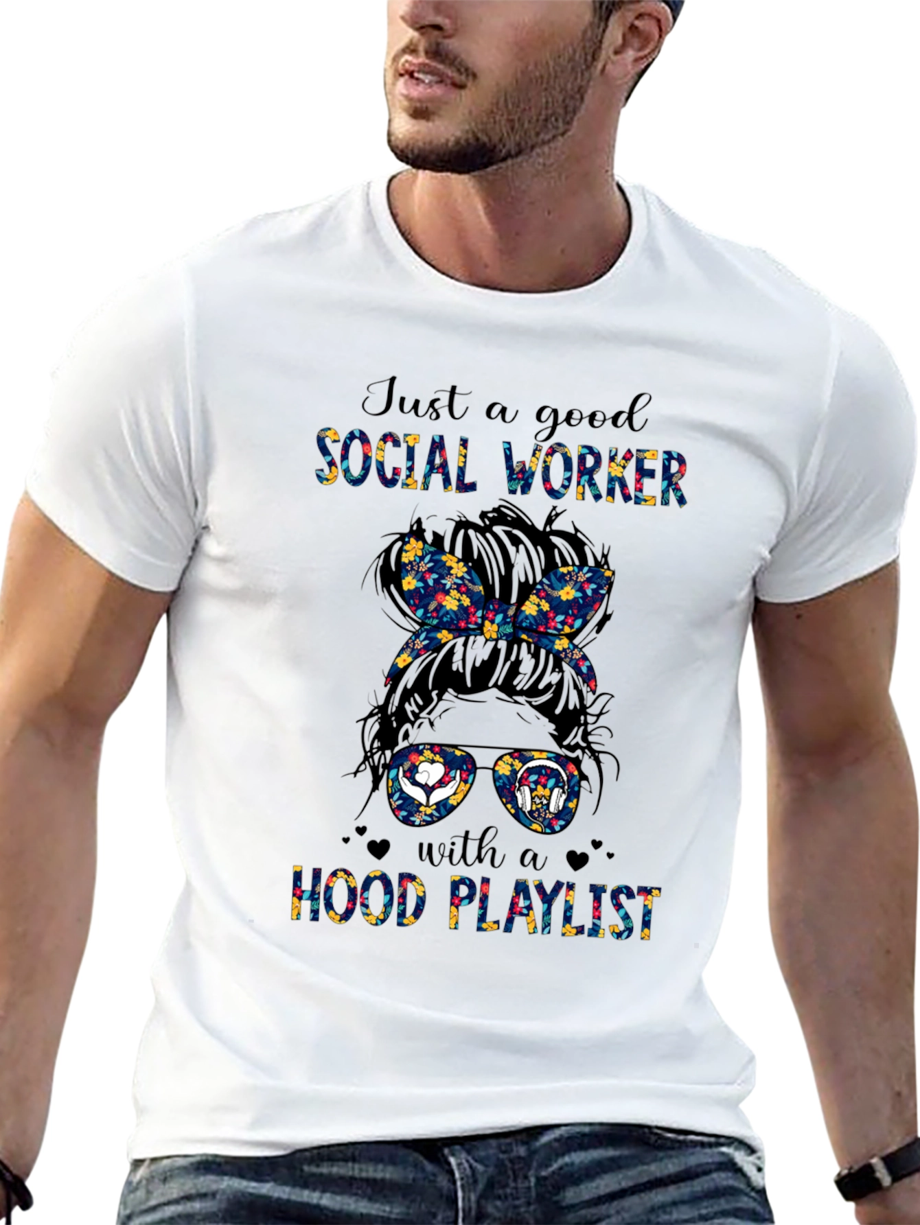Social Worker Messy Bun T-Shirt