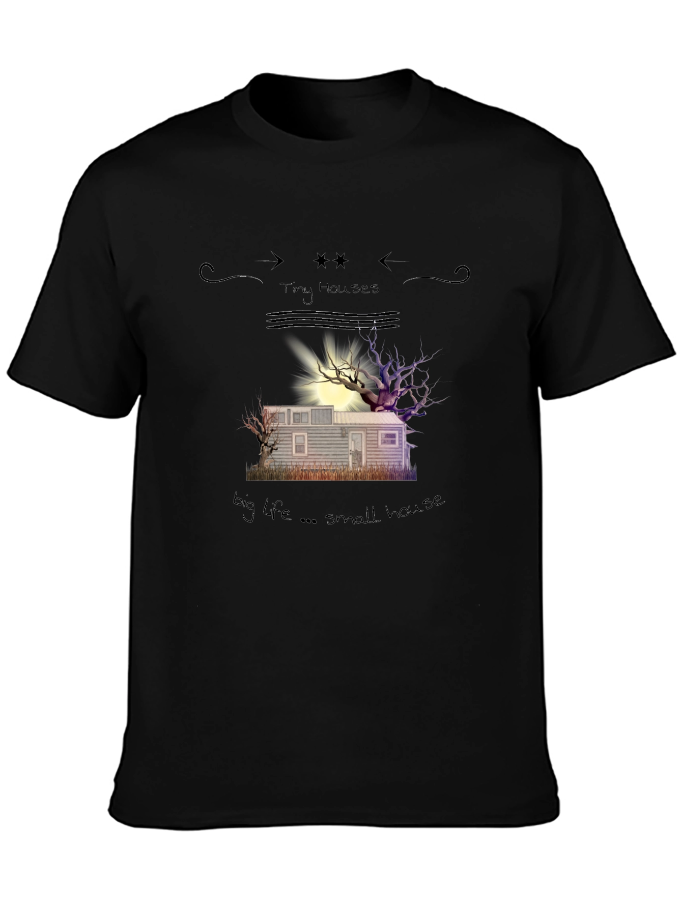 Tiny House Graphic Tee - Black