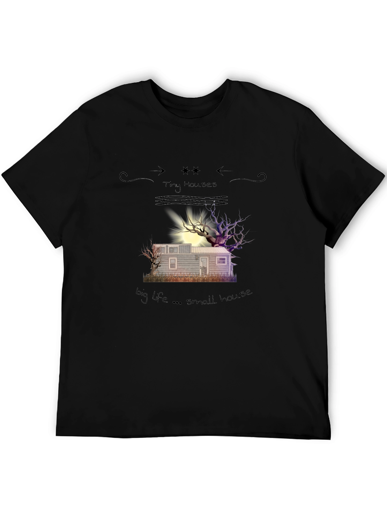 Tiny House Graphic Tee - Black